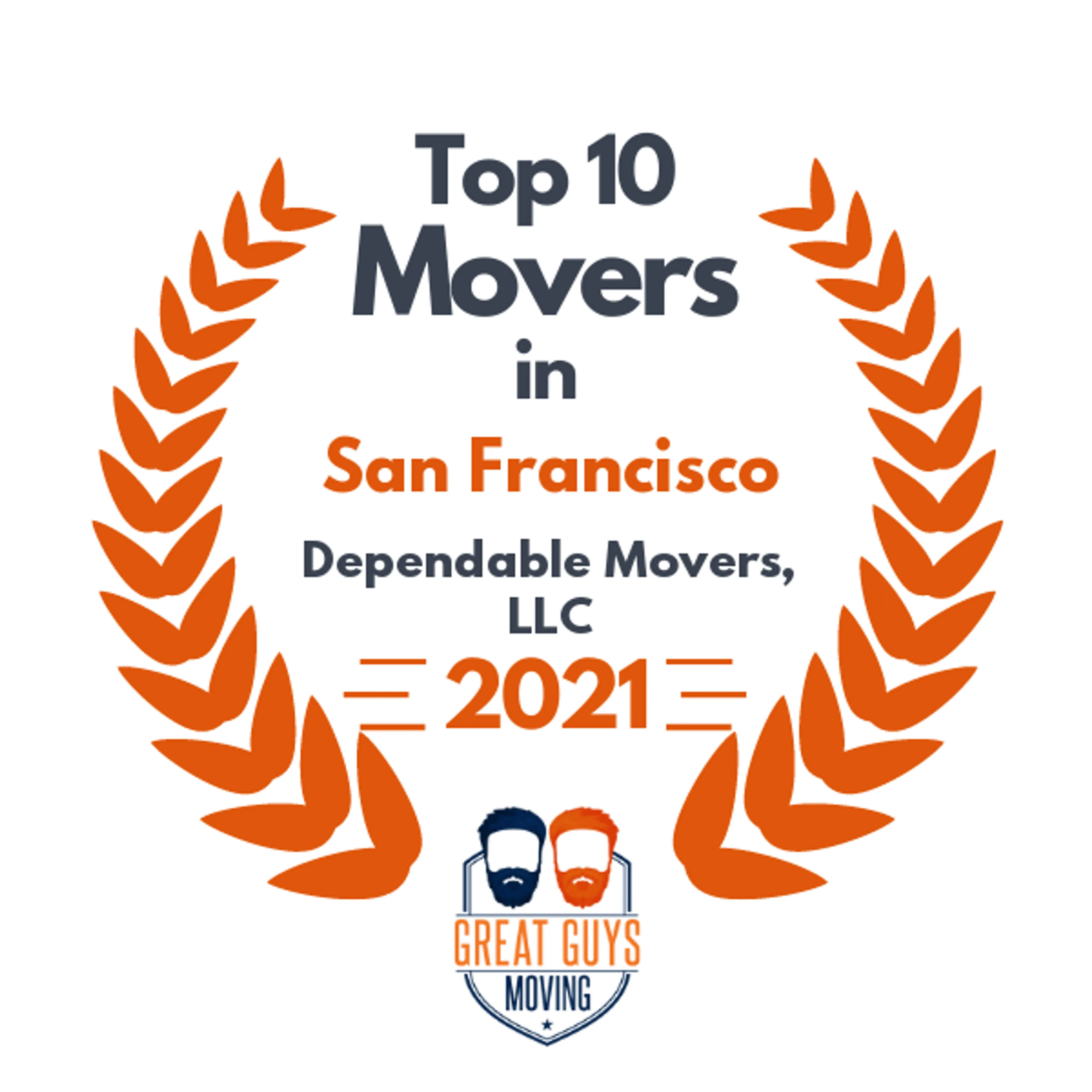 Top 10 Movers in San Francisco, CA 2021 award
