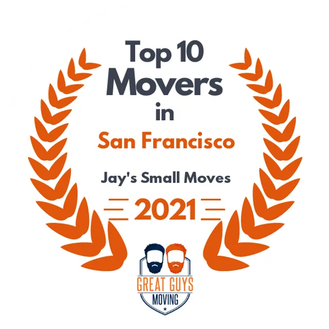 Top 10 Movers in San Jose, CA 2021 award