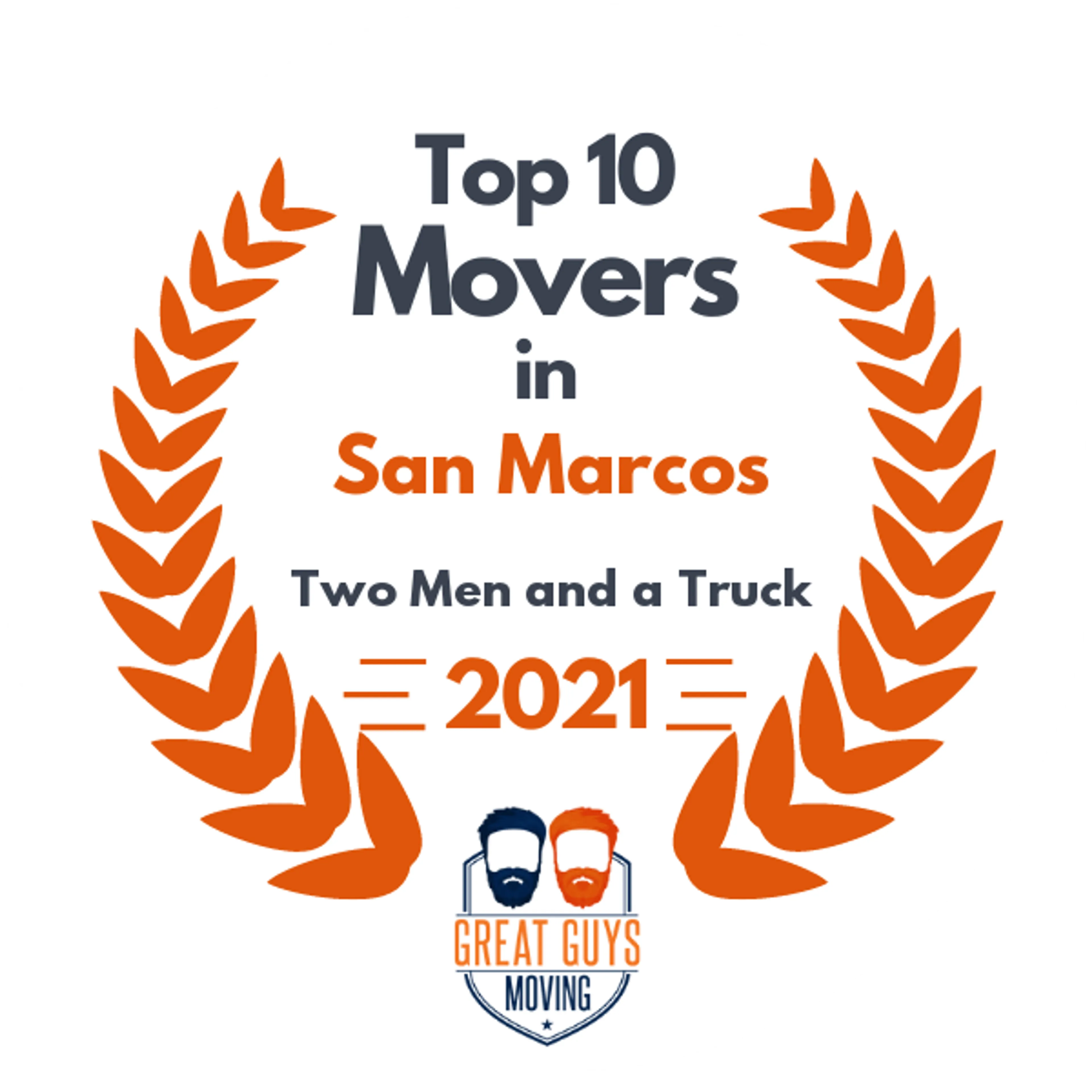Top 10 Movers in New Braunfels, TX 2021 award
