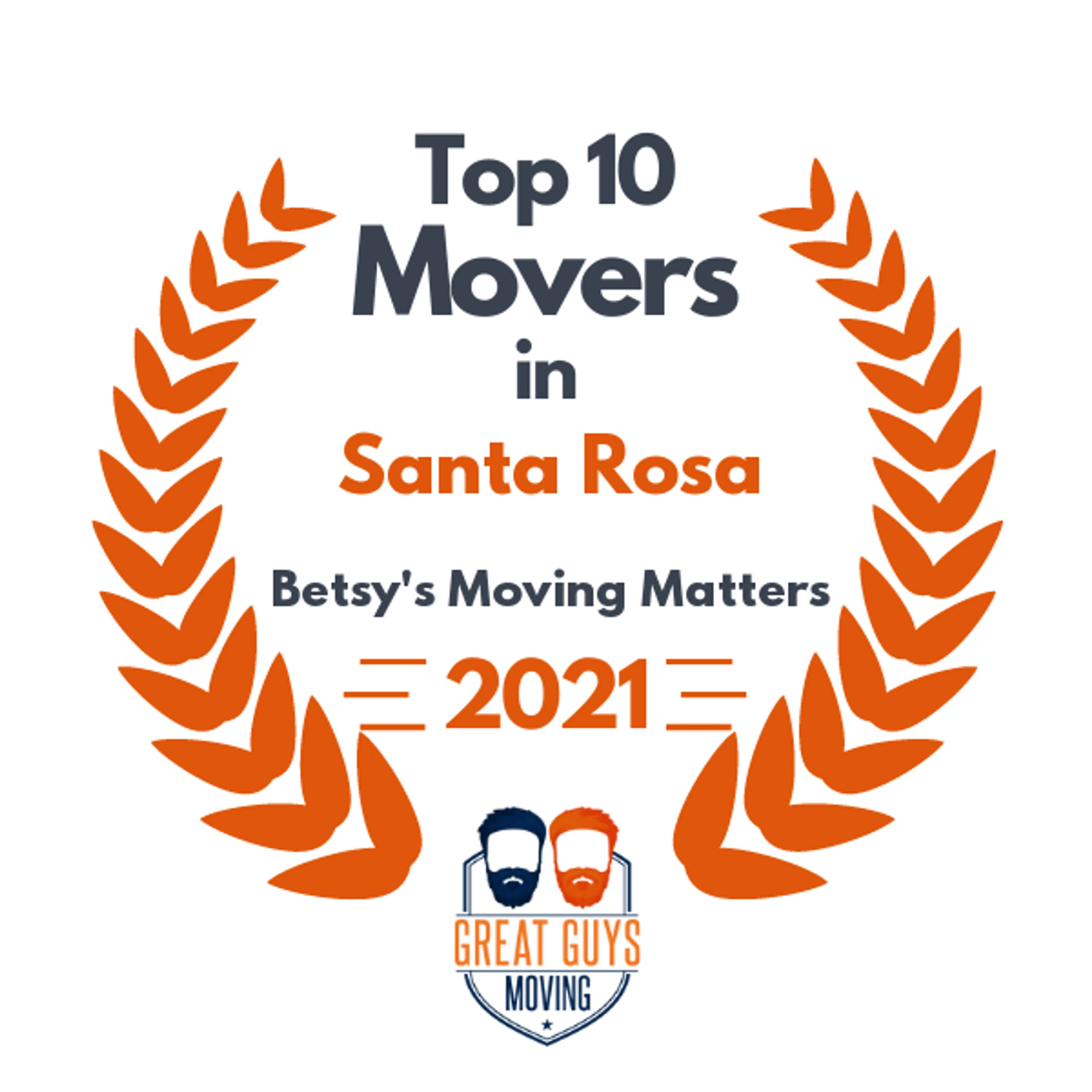 Top 10 Movers in Santa Rosa, CA 2021 award