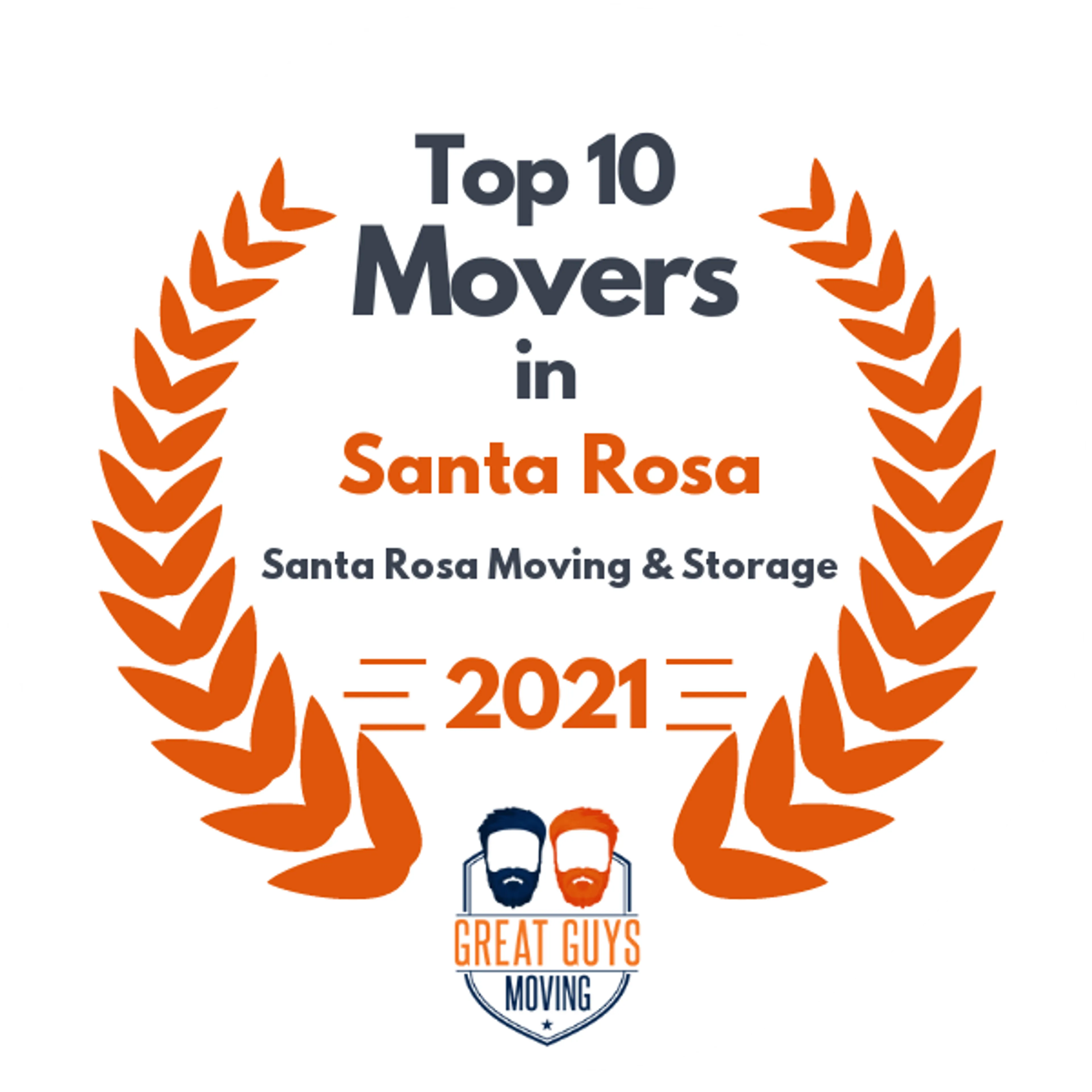 Top 10 Movers in Santa Rosa, CA 2021 award