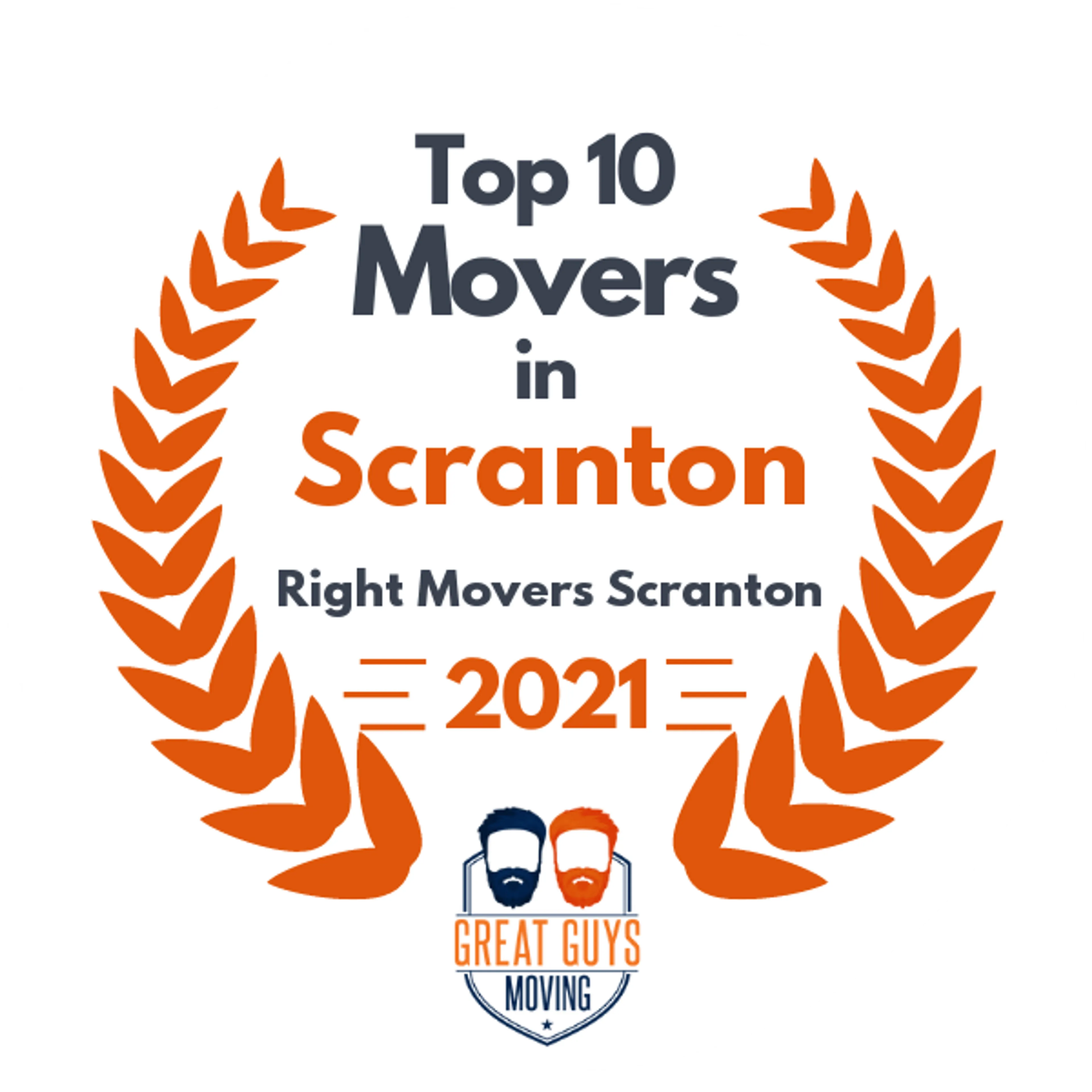 Top 10 Movers in Scranton, PA 2021 award