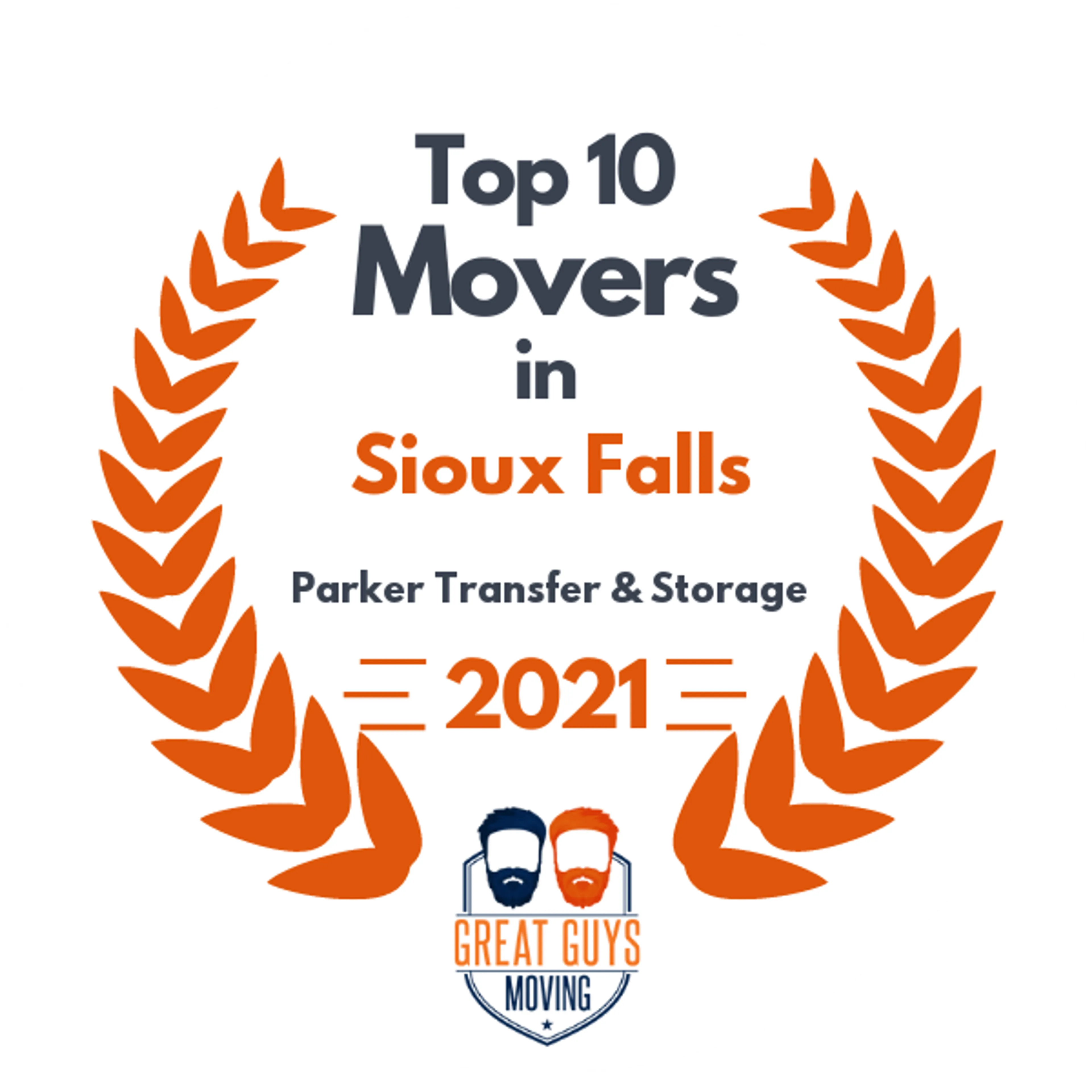 Top 10 Movers in Sioux Falls, SD 2021 award