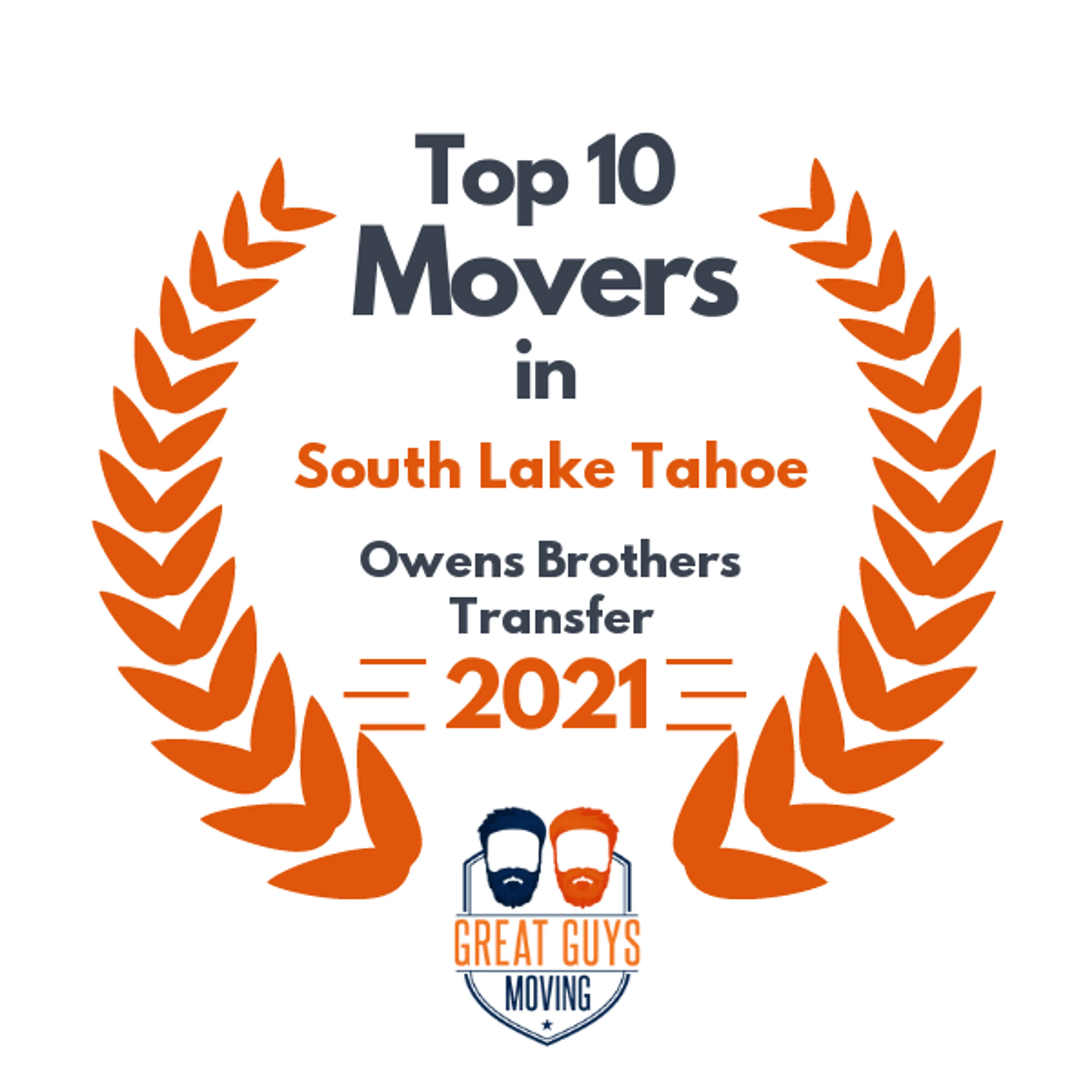 Top 10 Movers in Sparks, NV 2021 award
