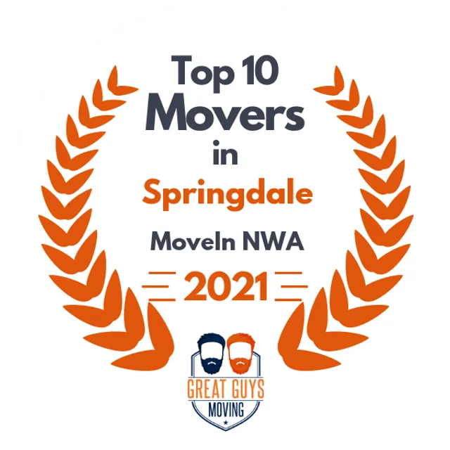 Top 10 Movers in Springdale, AR 2021 award