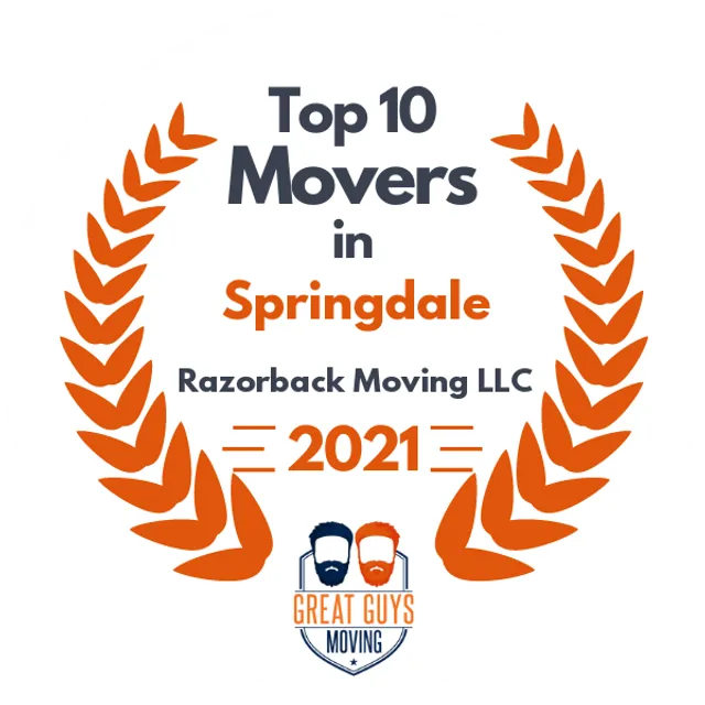 Top 10 Movers in Springdale, AR 2021 award