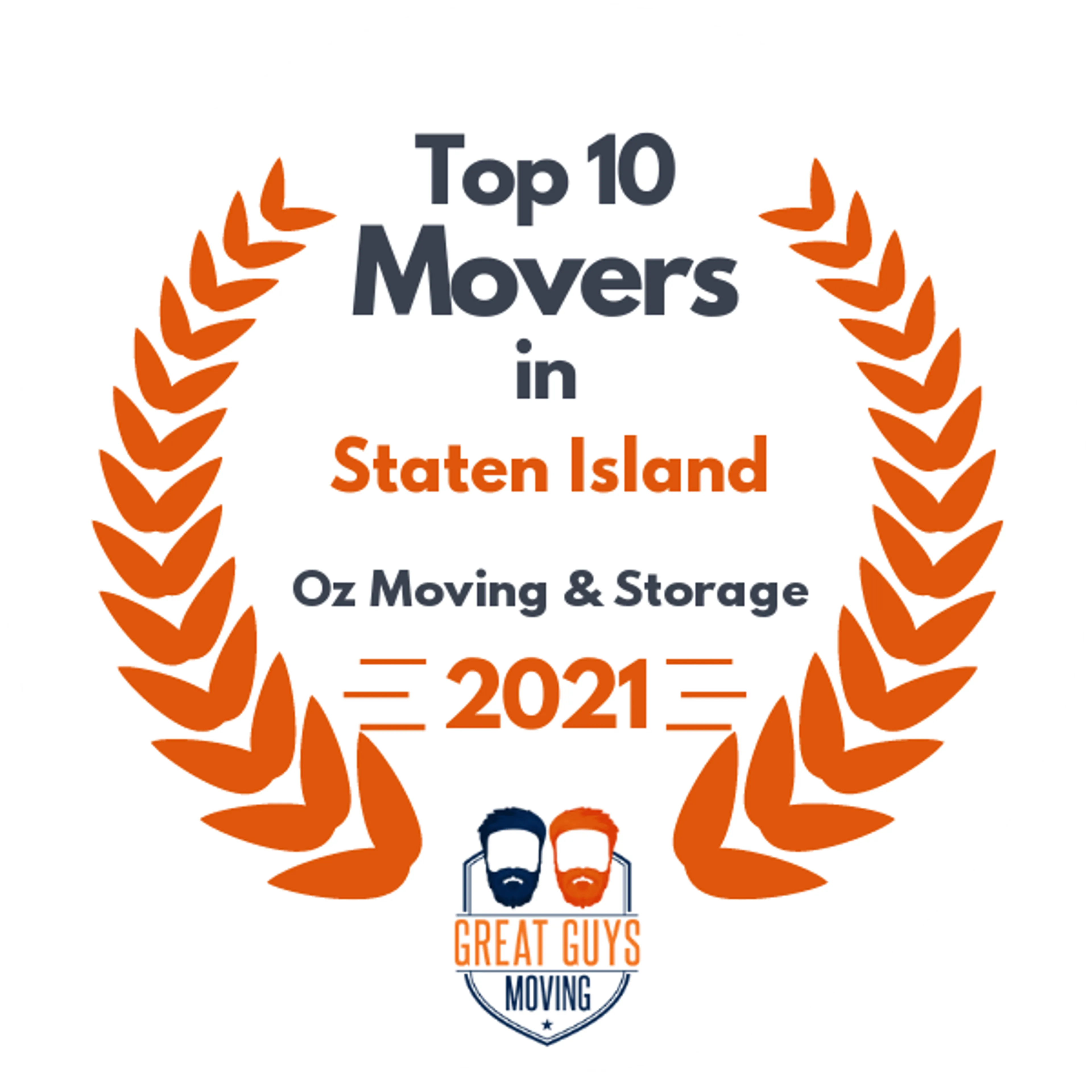 Top 10 Movers in Staten Island, NY 2021 award