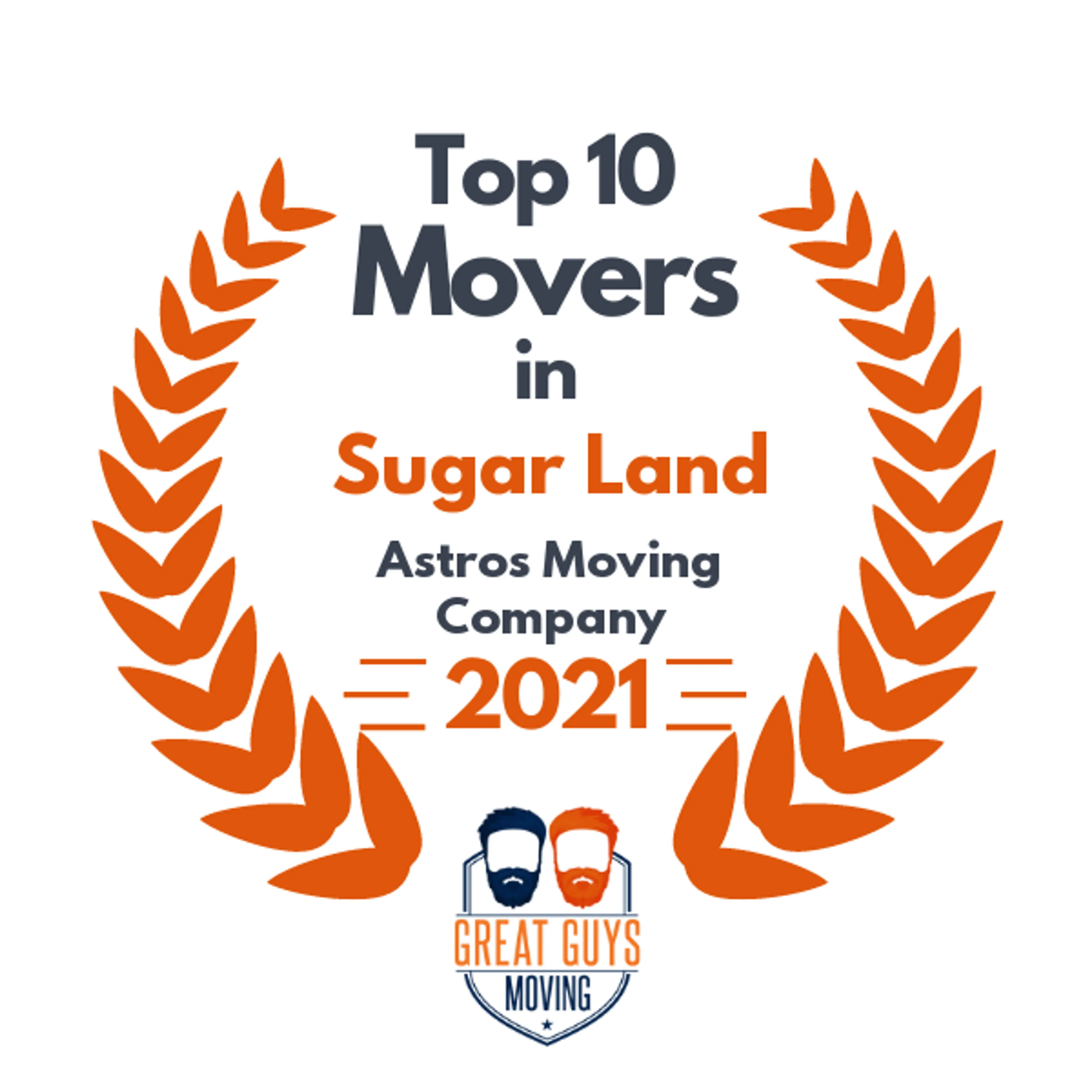 Top 10 Movers in Houston, TX 2021 award