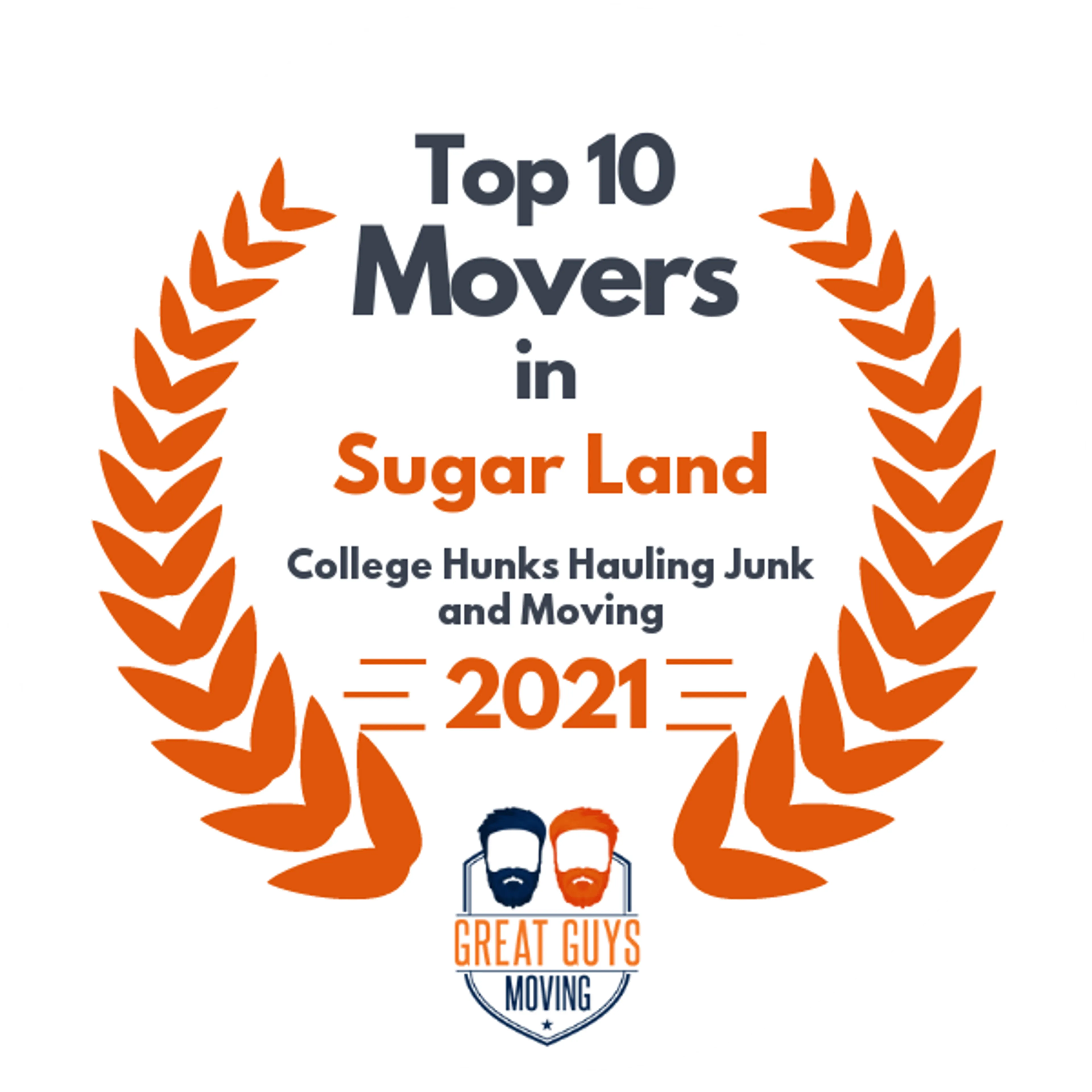 Top 10 Movers in Pearland, TX 2021 award