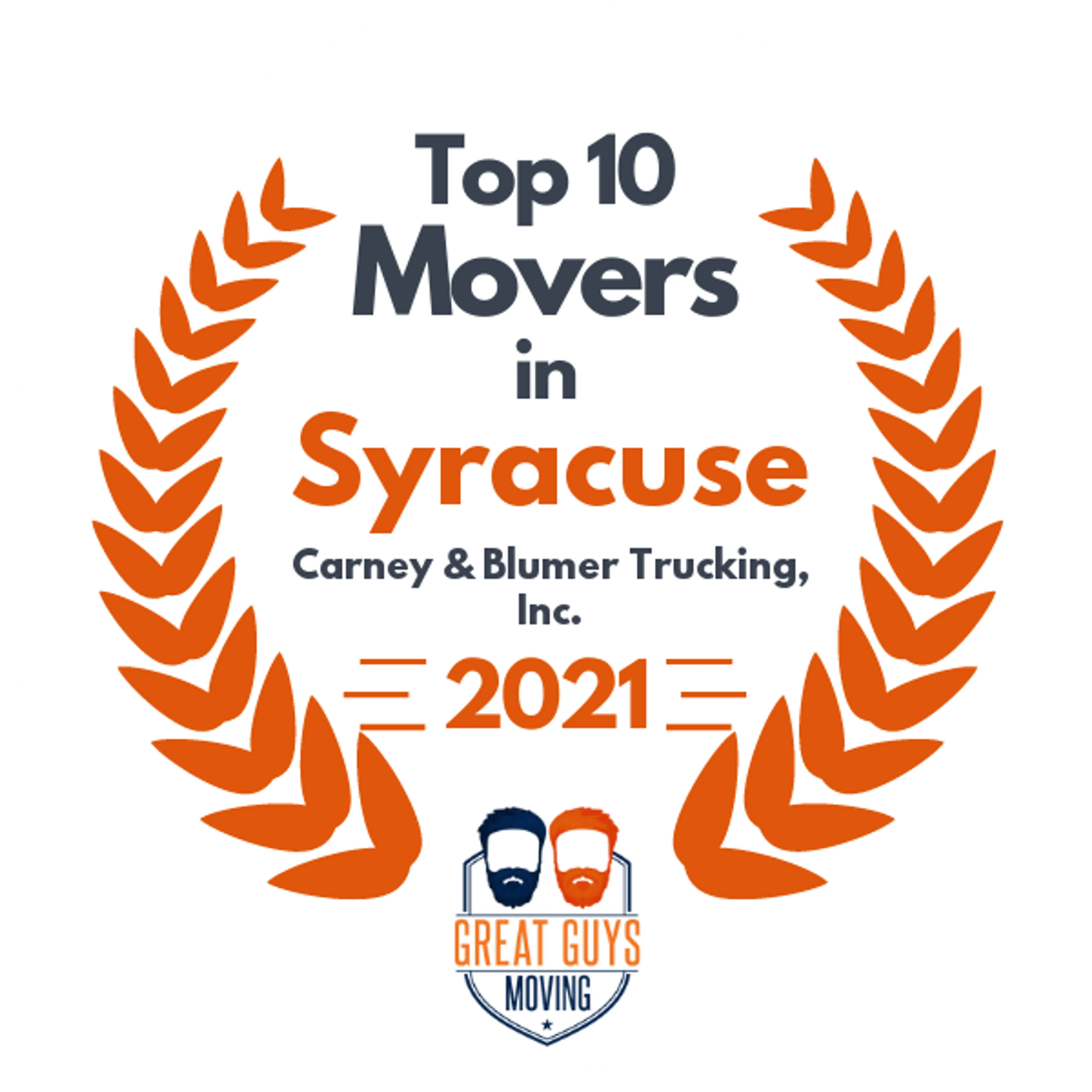 Top 10 Movers in Syracuse, NY 2021 award
