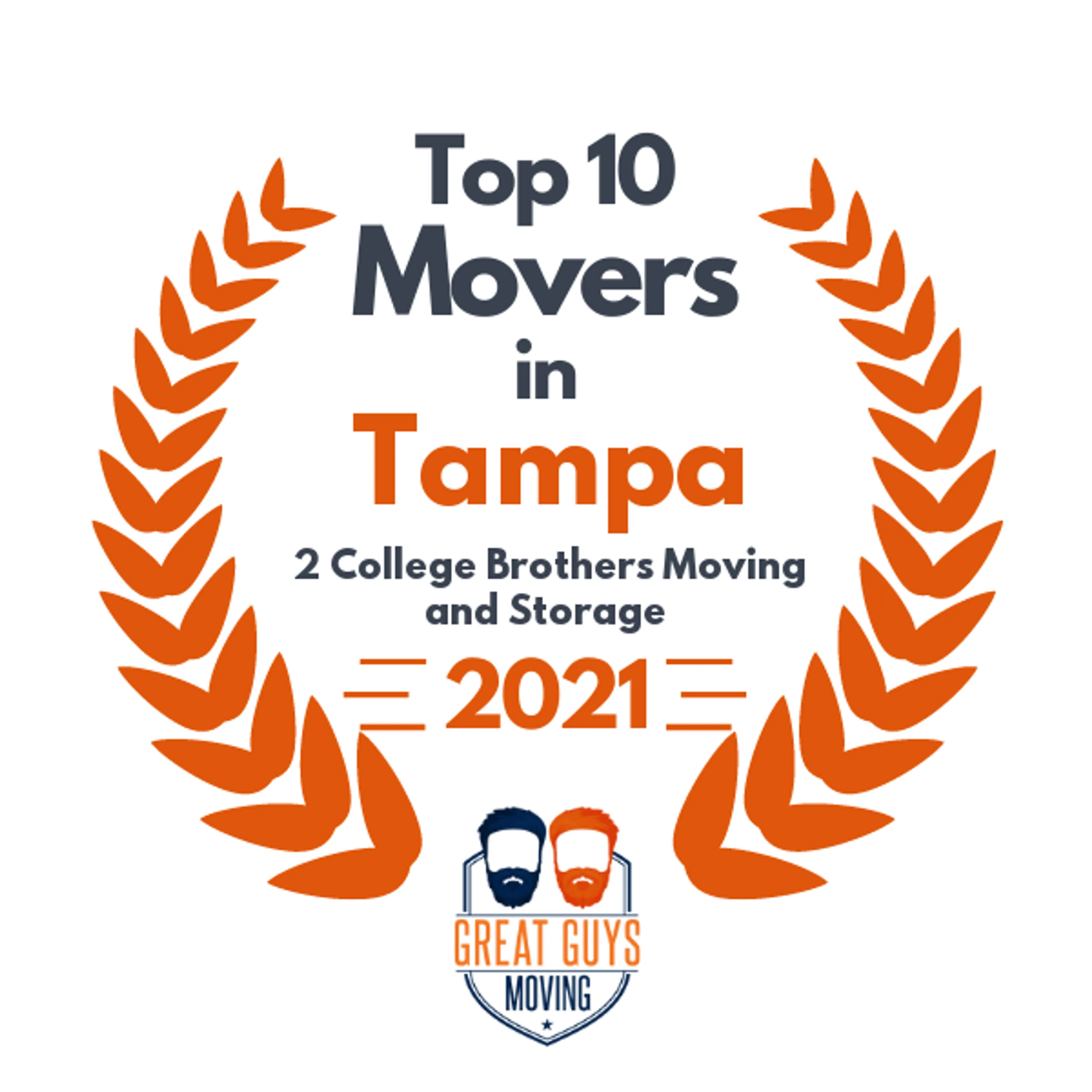 Top 10 Movers in Tampa, FL 2021 award