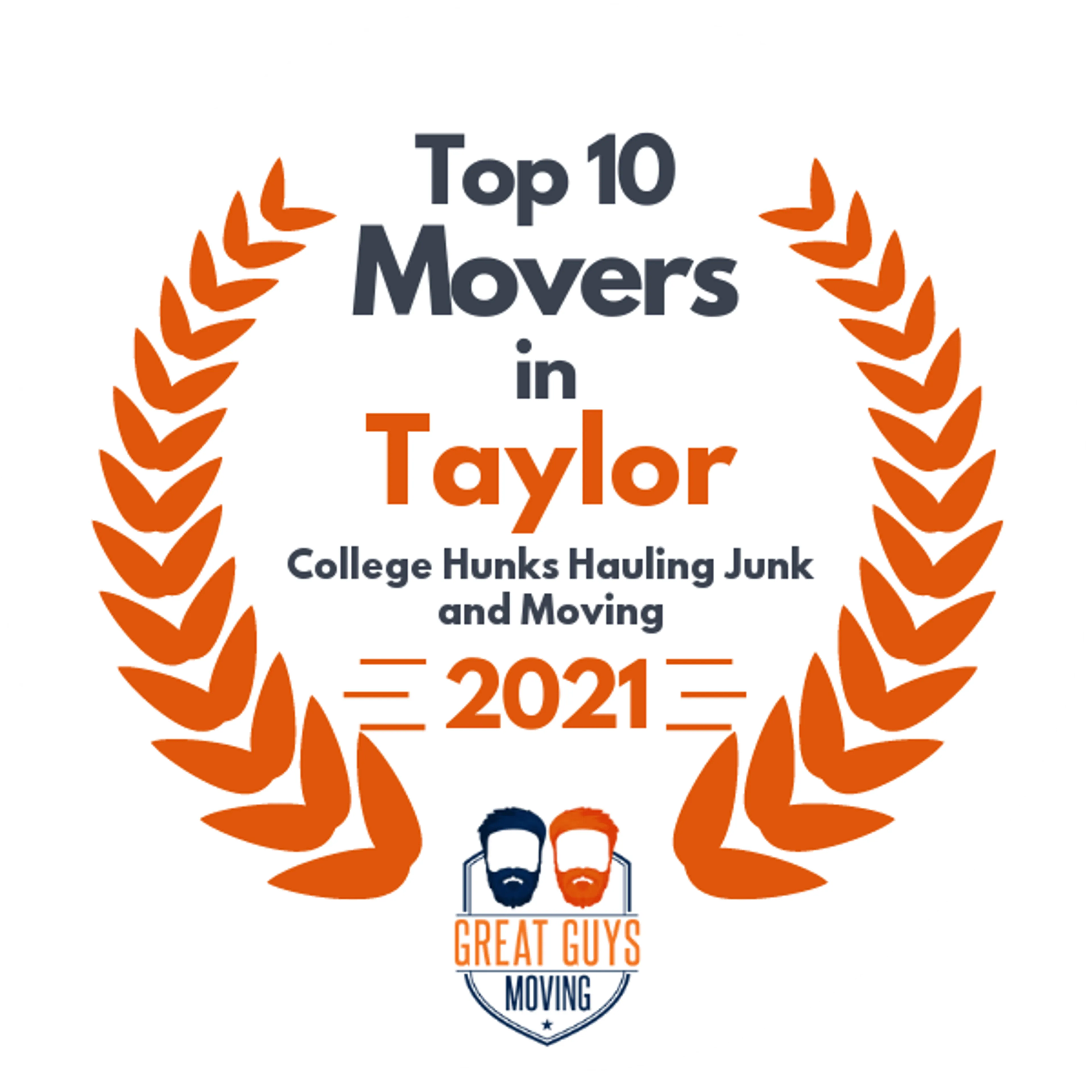 Top 10 Movers in Hutto, TX 2021 award