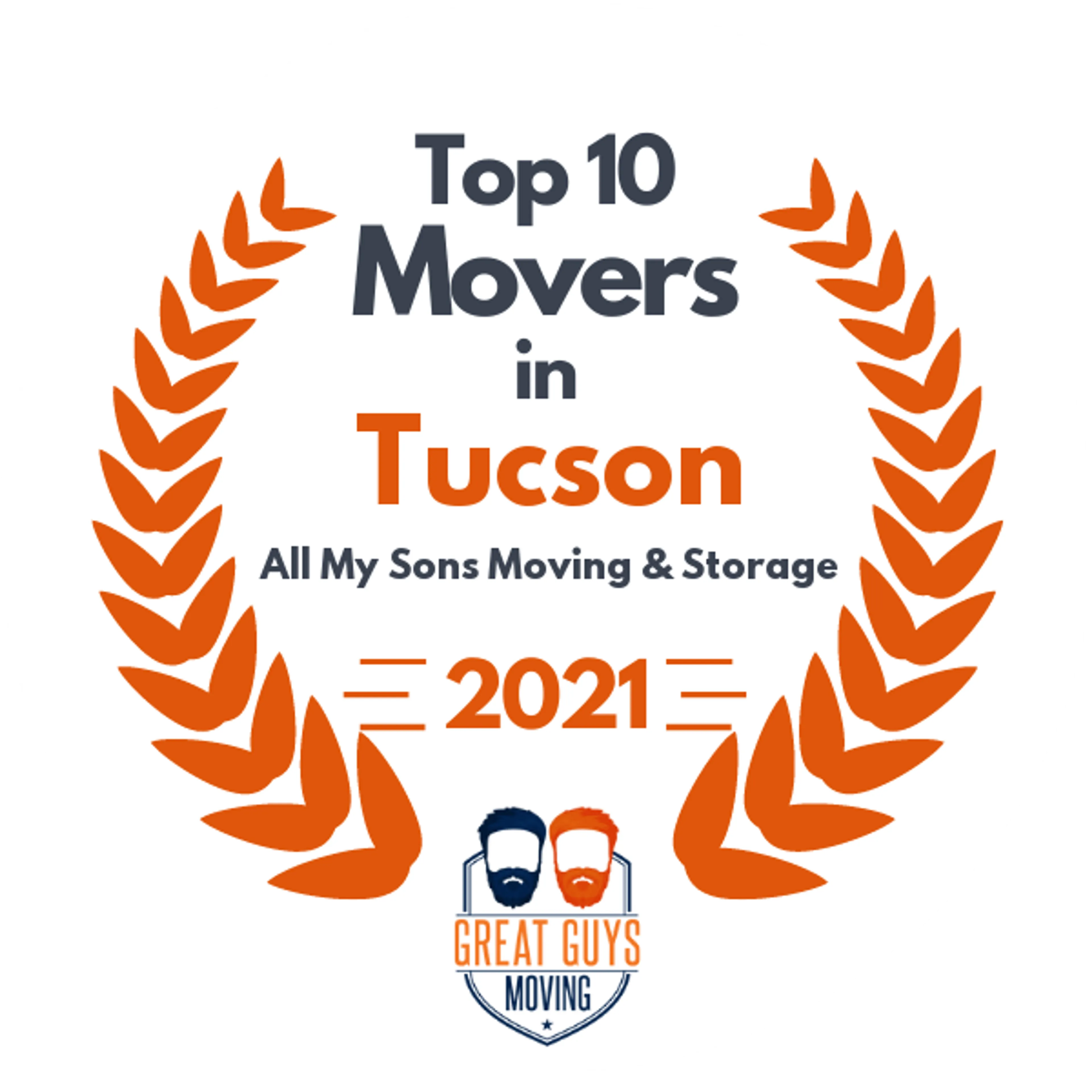 Top 10 Movers in Tucson, AZ 2021 award