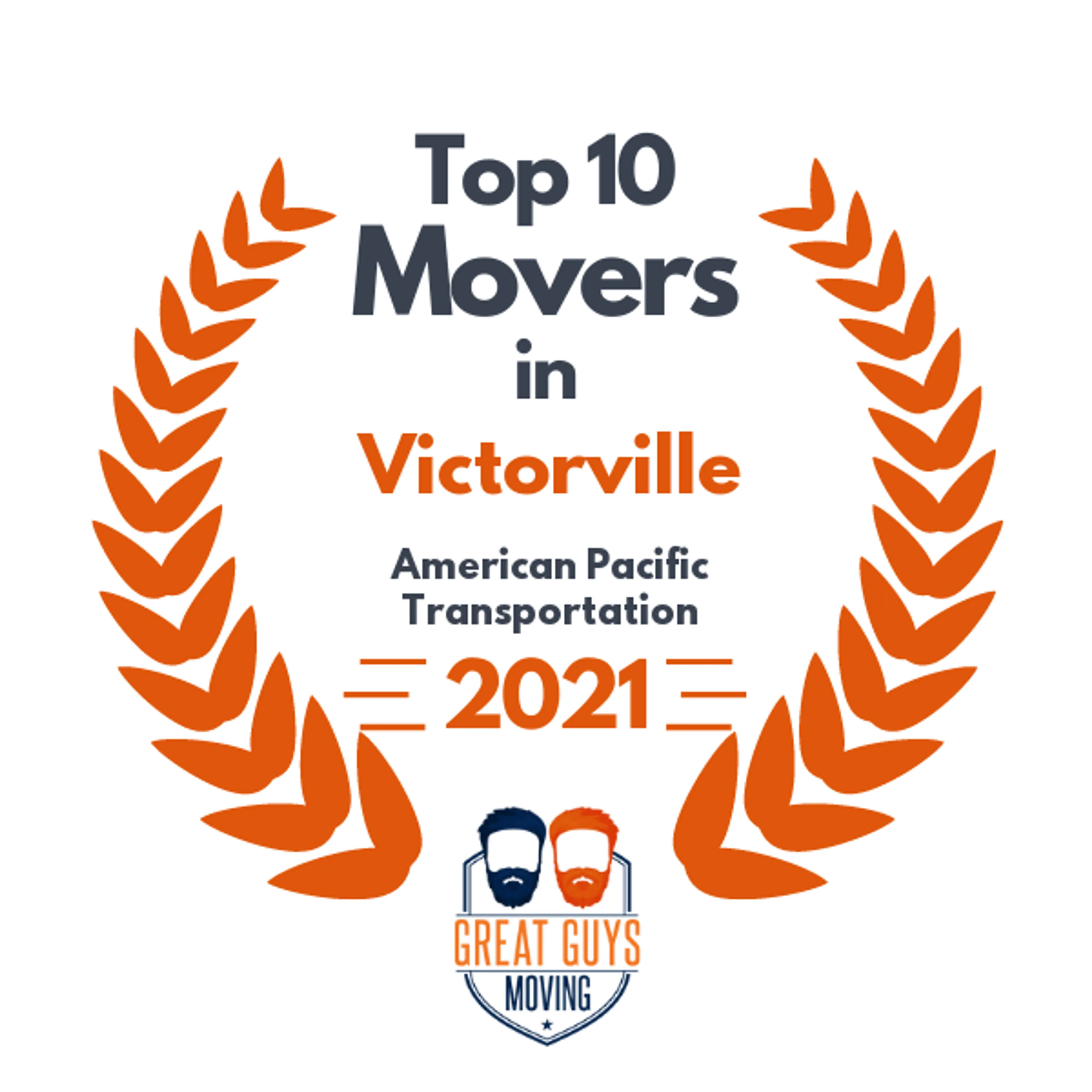 Top 10 Movers in Victorville, CA 2021 award