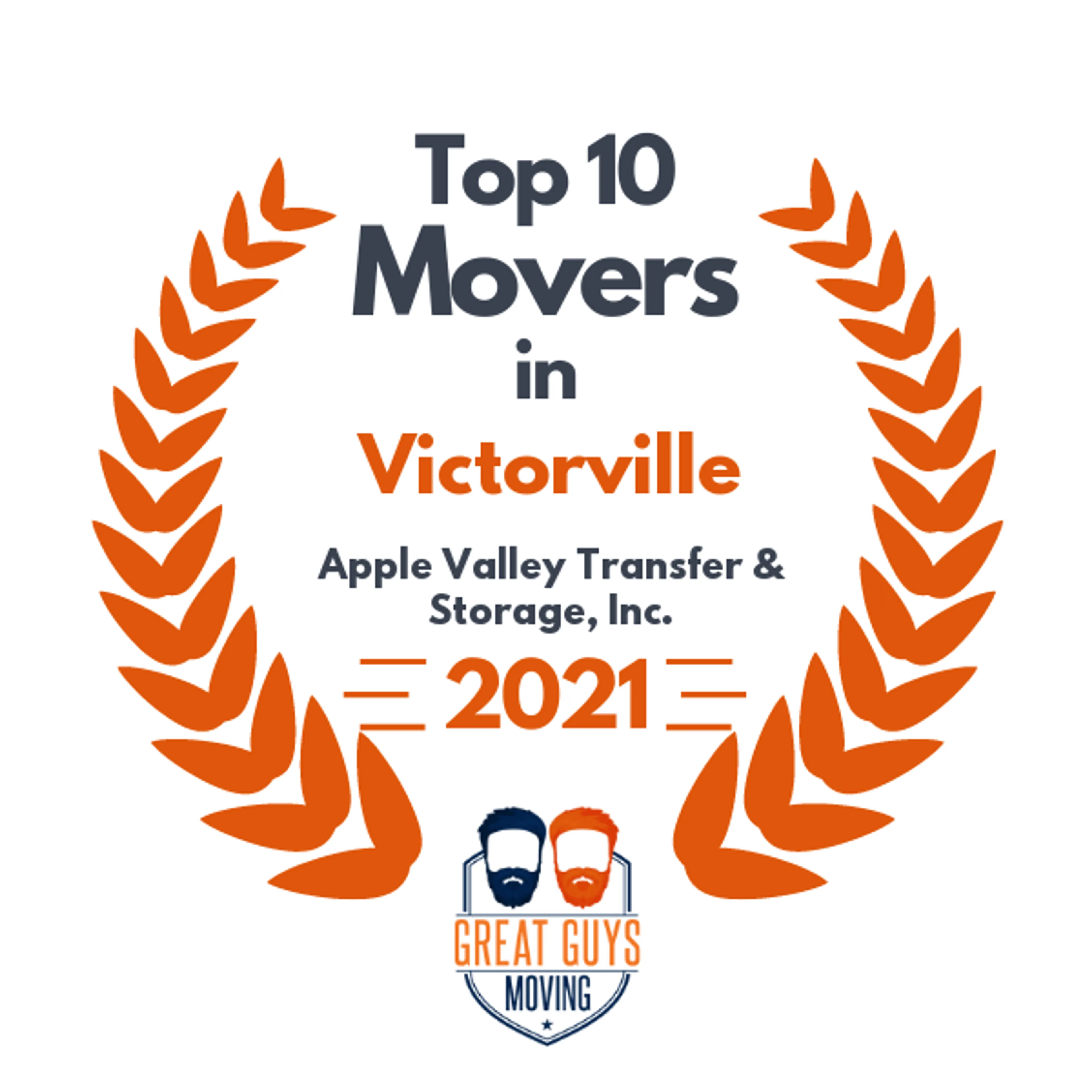 Top 10 Movers in Ontario, CA 2021 award