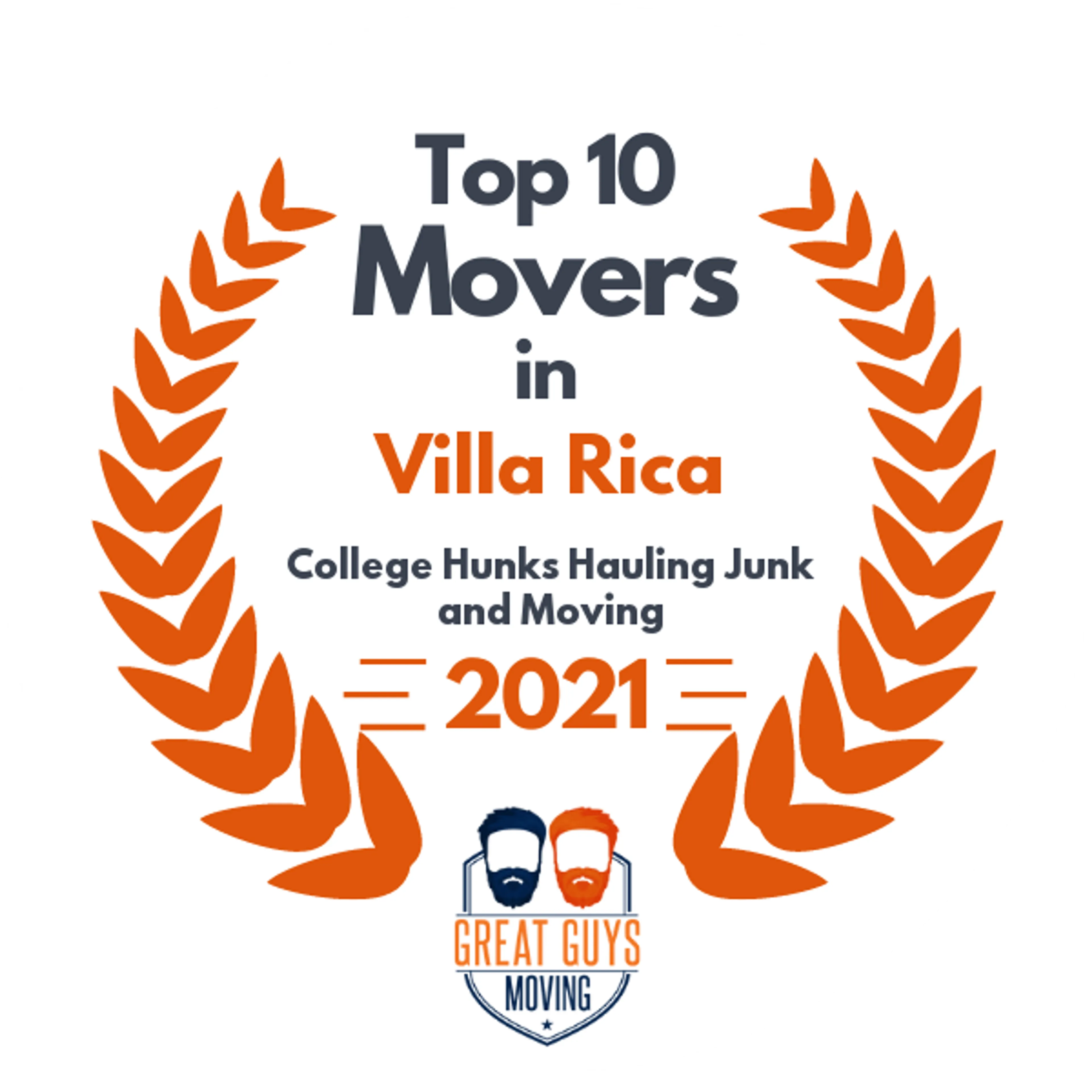 Top 10 Movers in Acworth, GA 2021 award