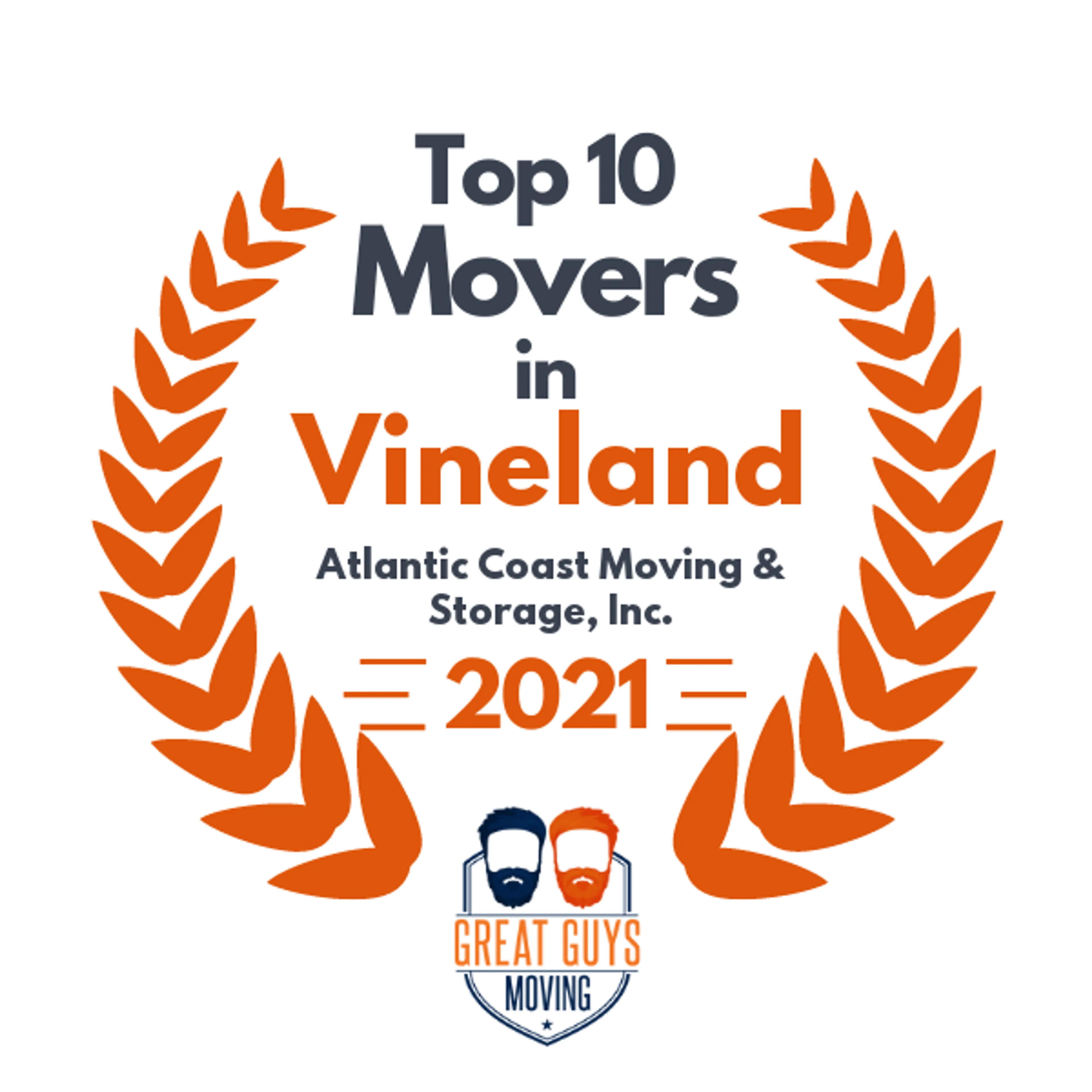 Top 10 Movers in Vineland, NJ 2021 award