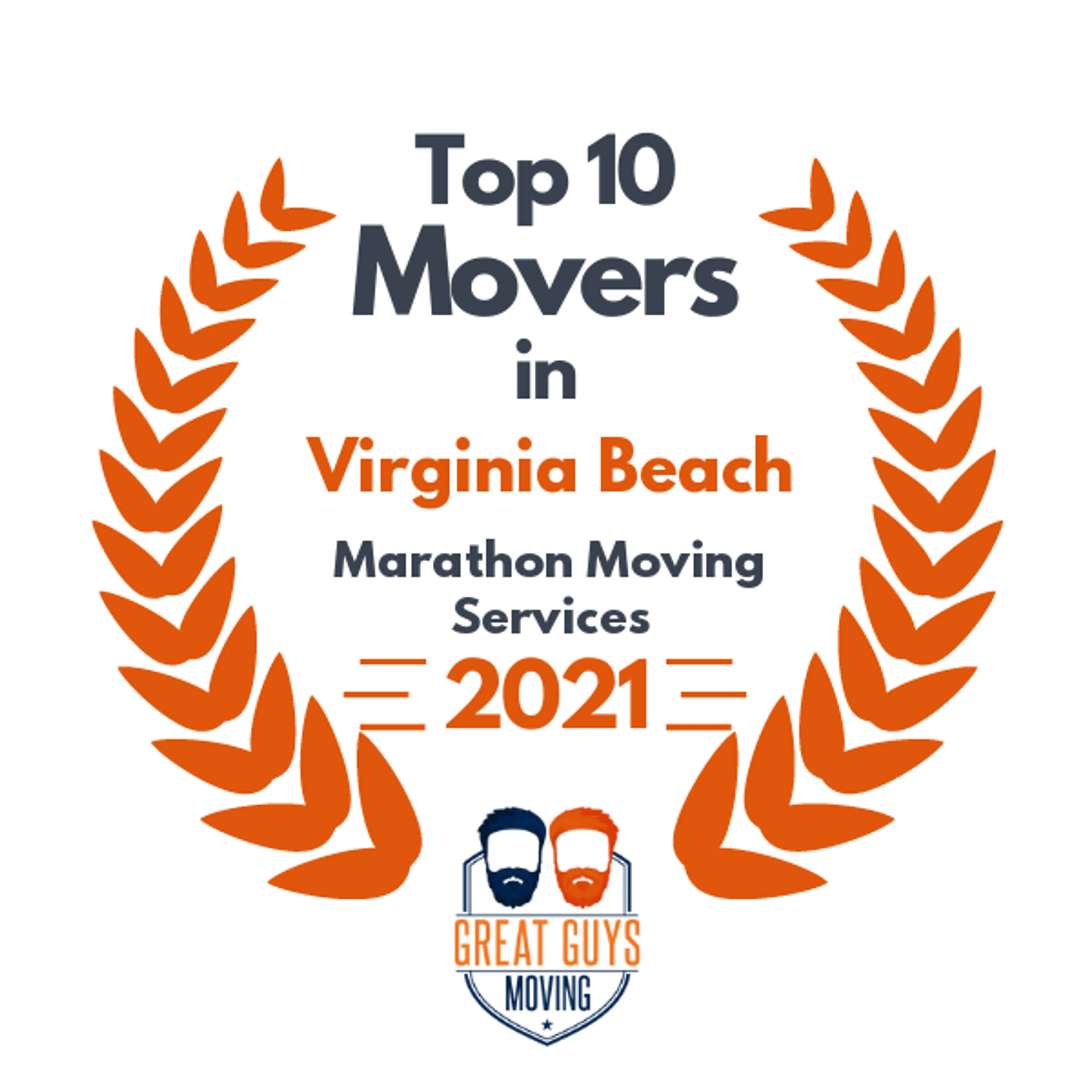 Top 10 Movers in Virginia Beach, VA 2021 award