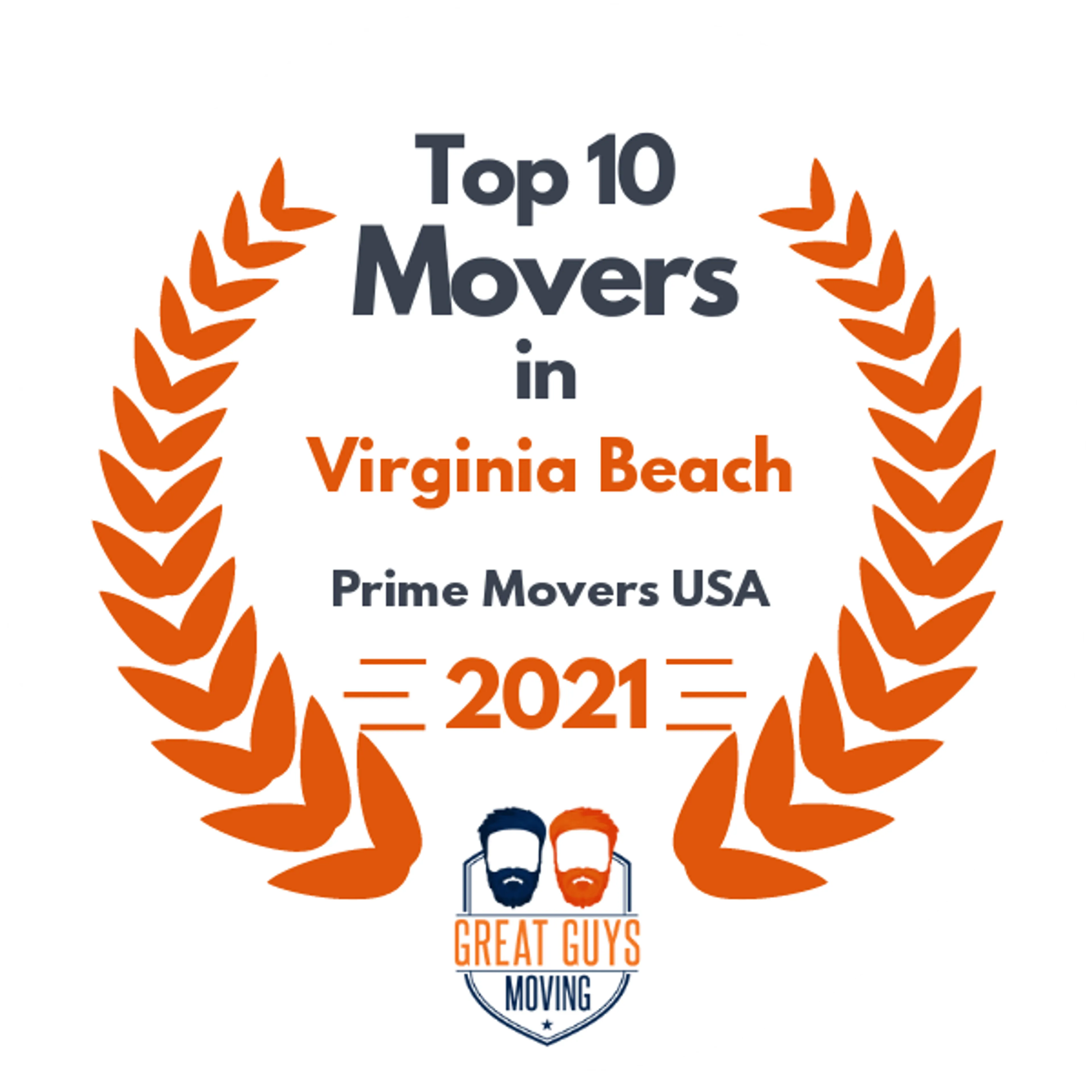 Top 10 Movers in Virginia Beach, VA 2021 award