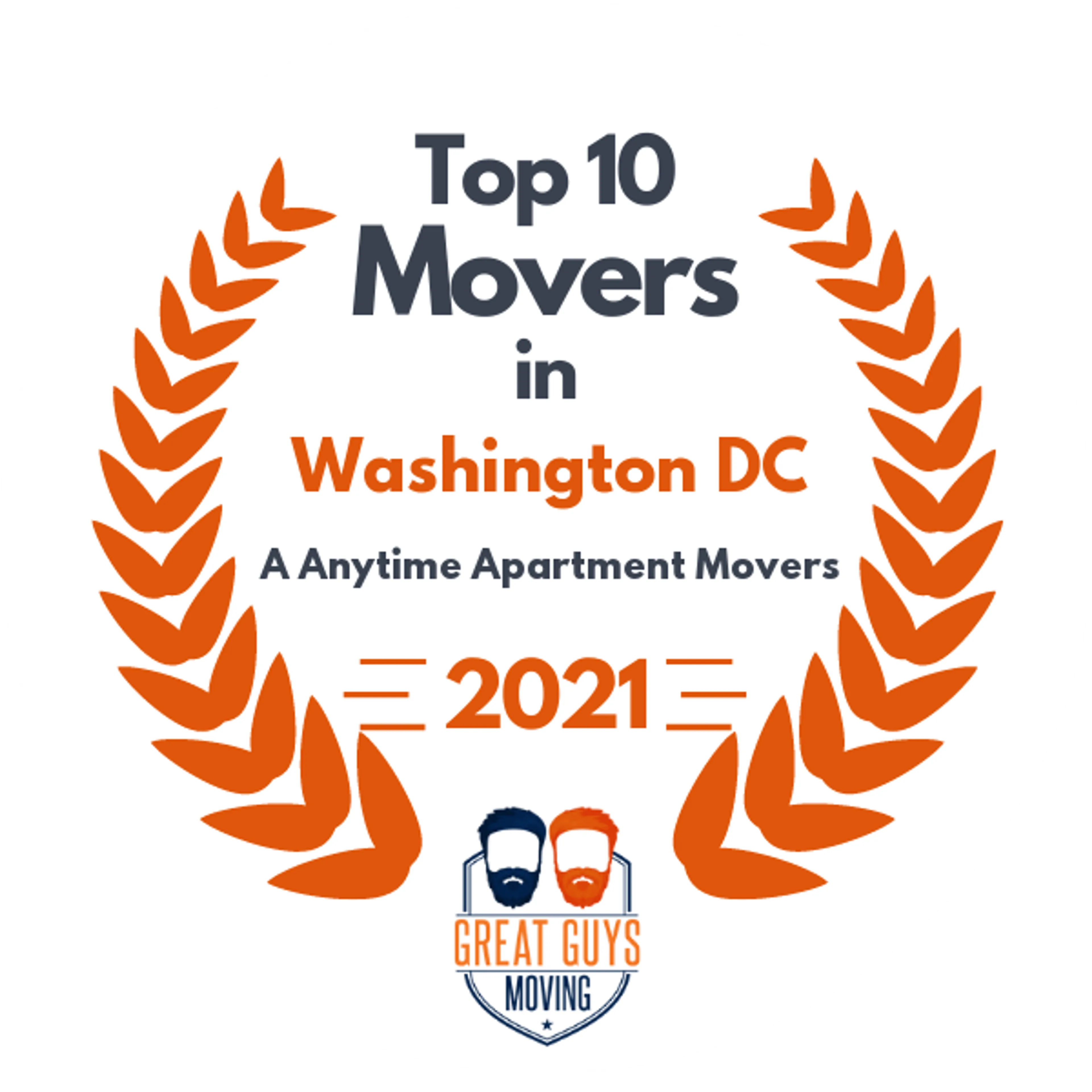 Top 10 Movers in Washington DC, DC 2021 award