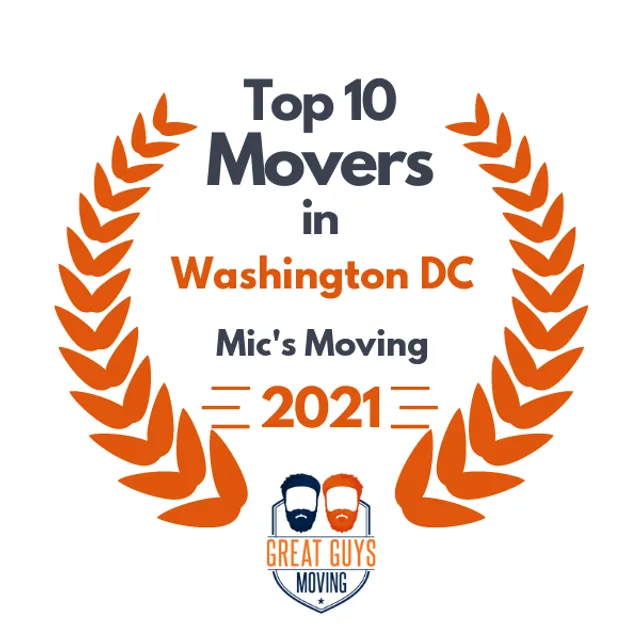 Top 10 Movers in Washington DC, DC 2021 award