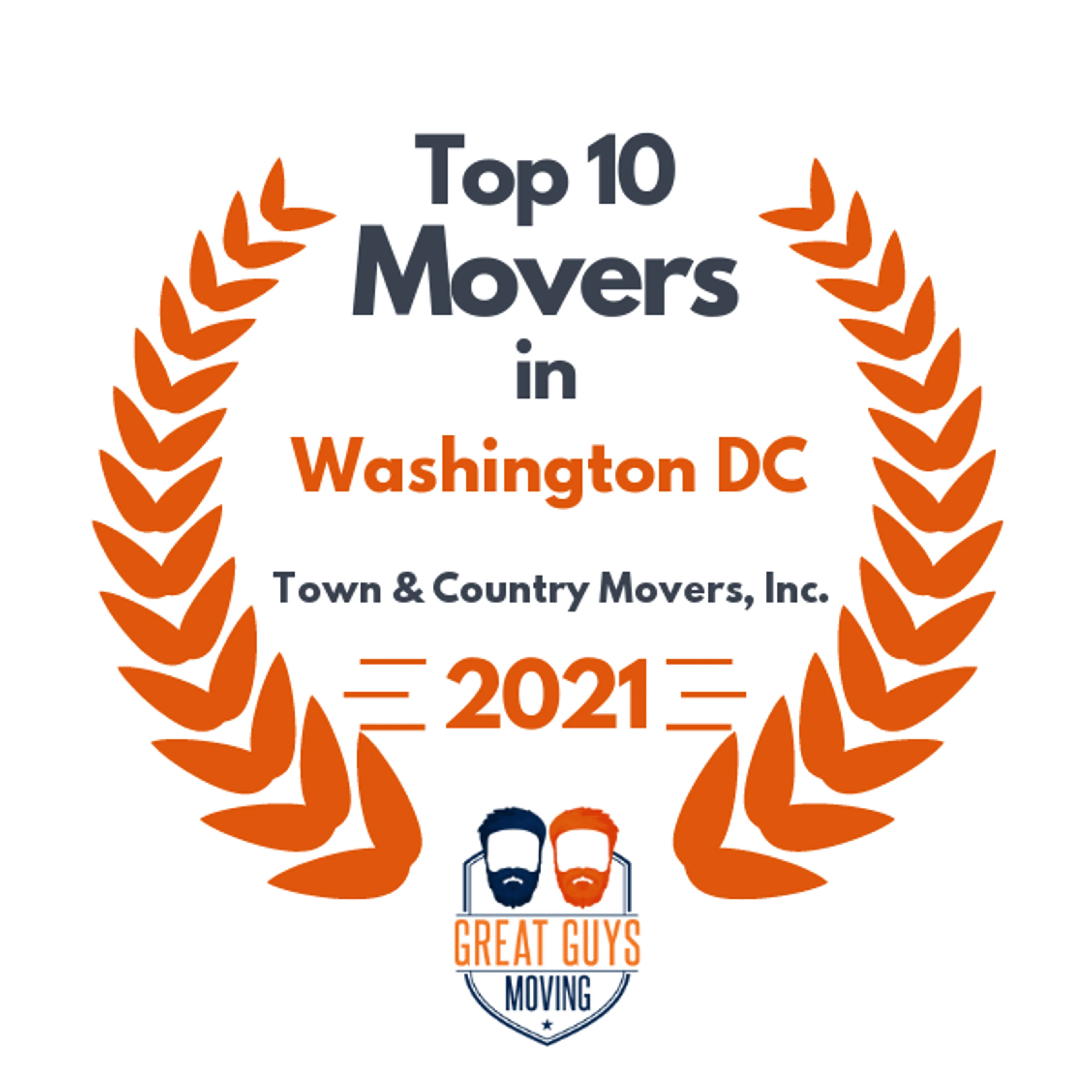 Top 10 Movers in Washington DC, DC 2021 award