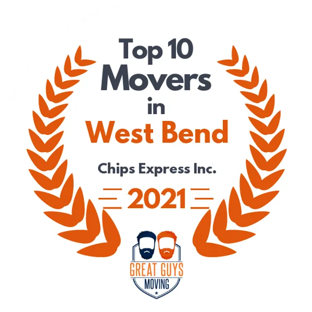 Top 10 Movers in West Bend, WI 2021 award