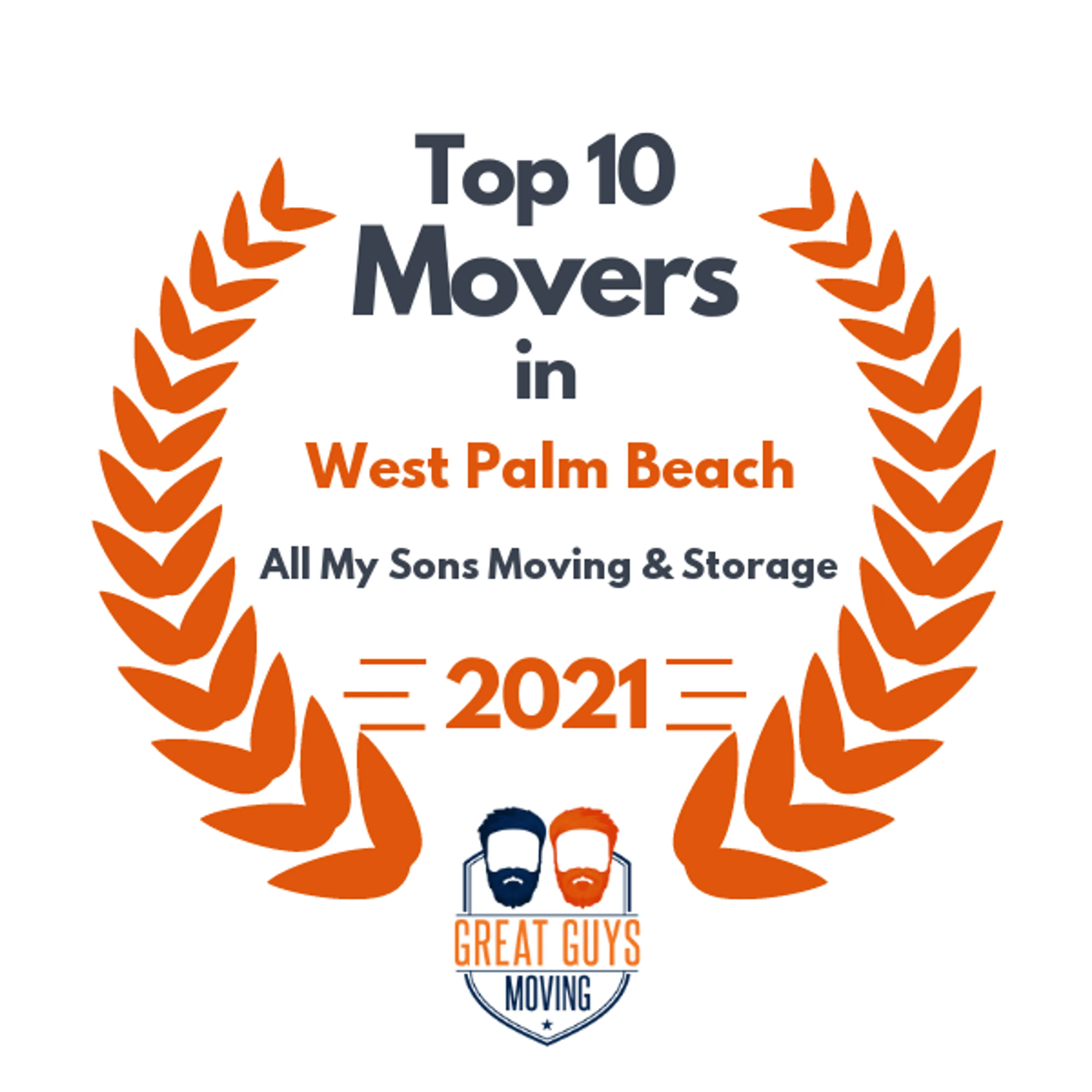 Top 10 Movers in Port St. Lucie, FL 2021 award
