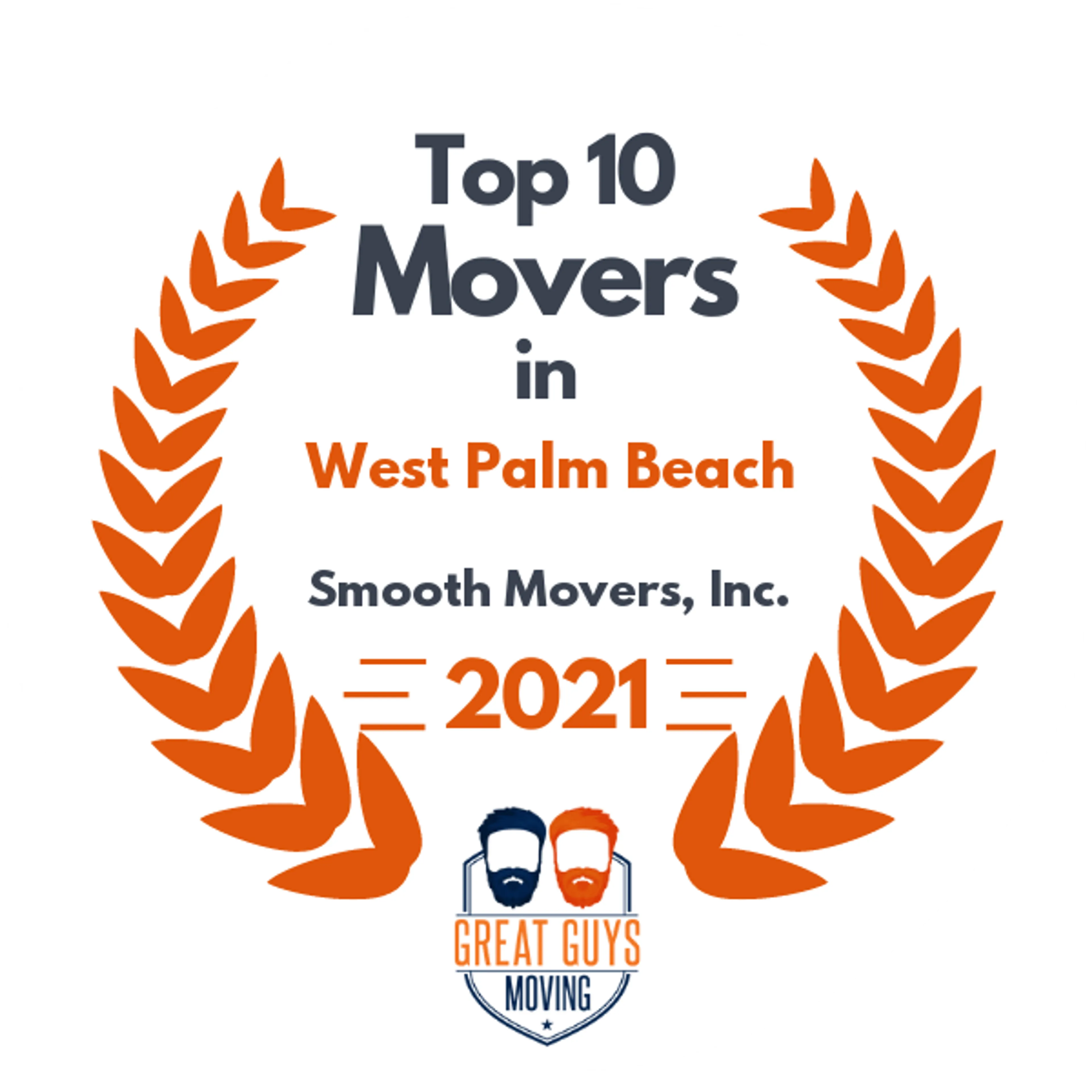 Top 10 Movers in West Palm Beach, FL 2021 award
