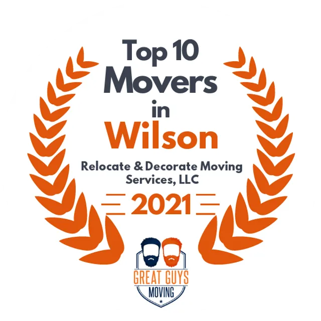 Top 10 Movers in Rocky Mount, NC 2021 award