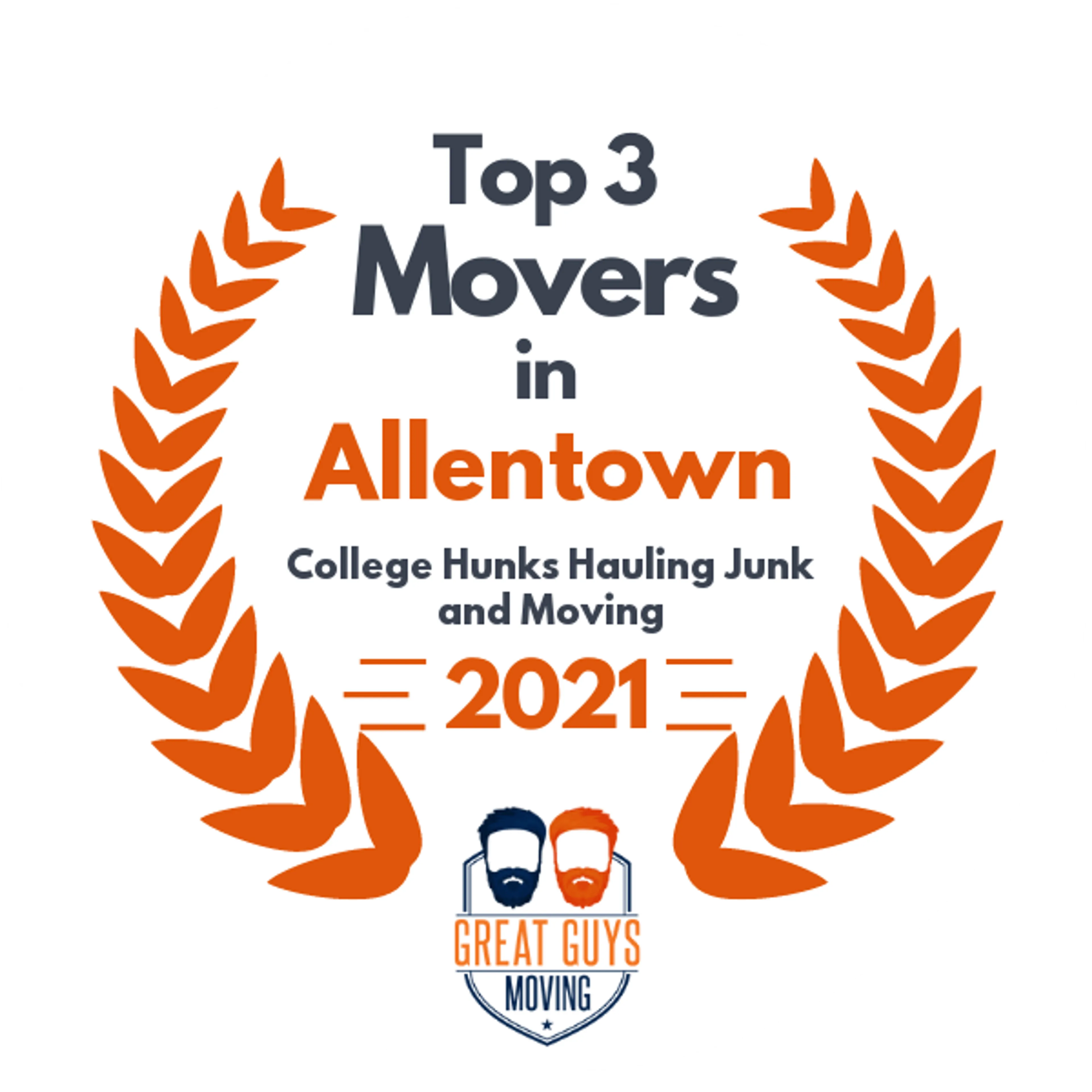 Top 3 Movers in Allentown, PA 2021 award
