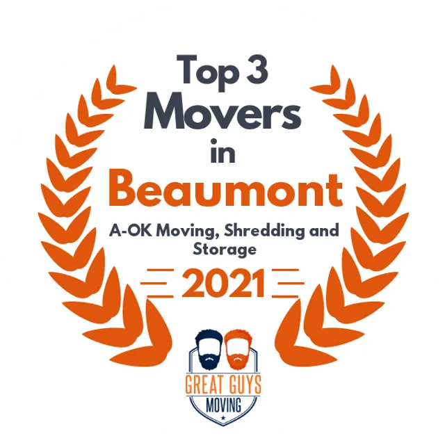 Top 3 Movers in Beaumont, TX 2021 award