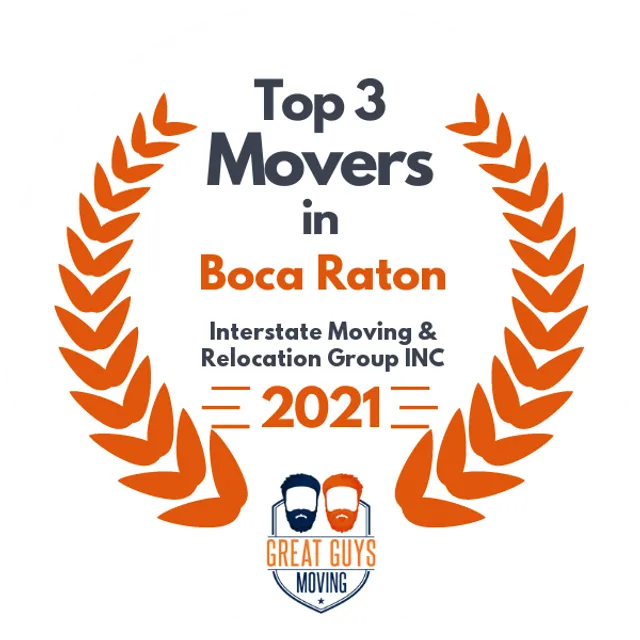 Top 3 Movers in Boca Raton, FL 2021 award