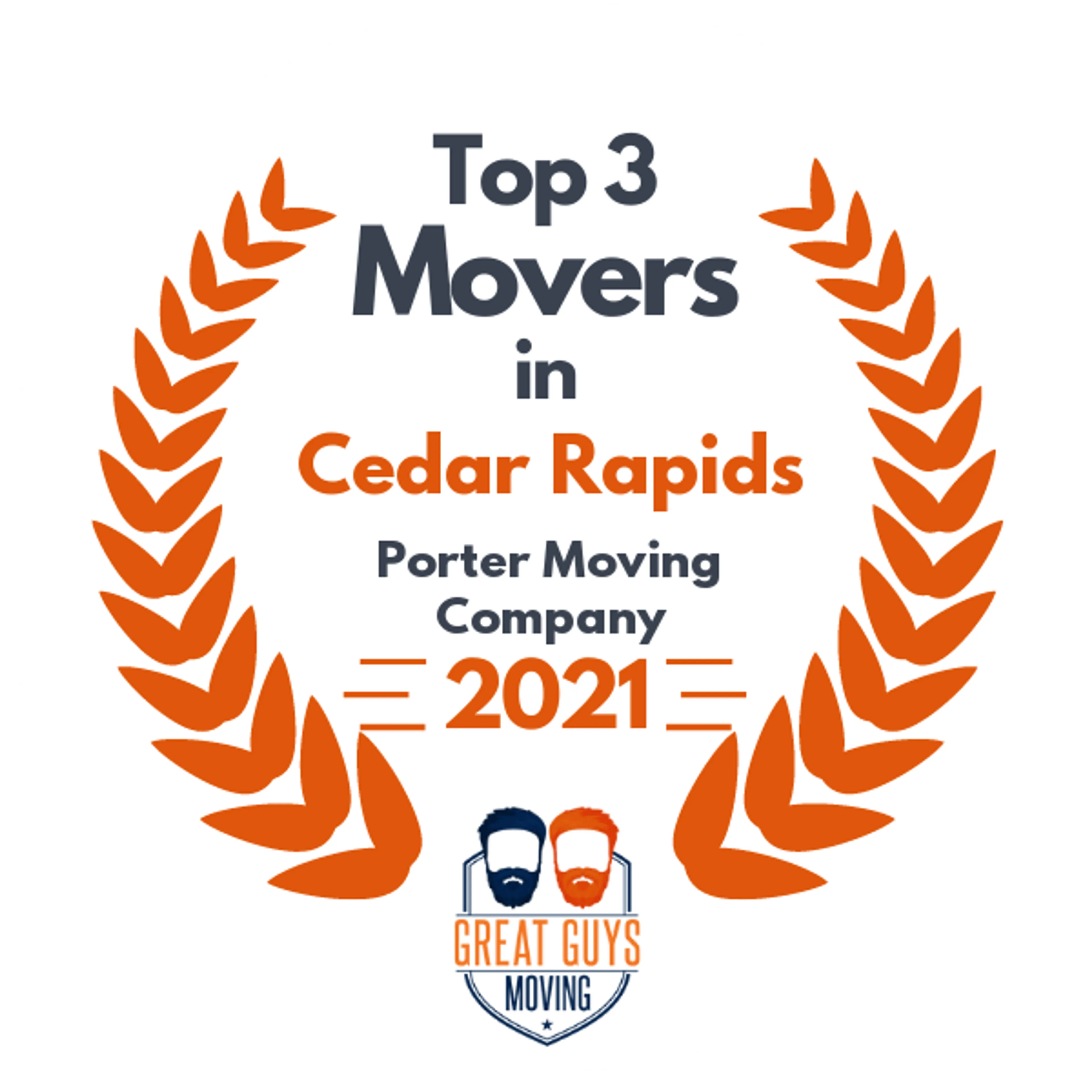 Top 3 Movers in Cedar Rapids, IA 2021 award