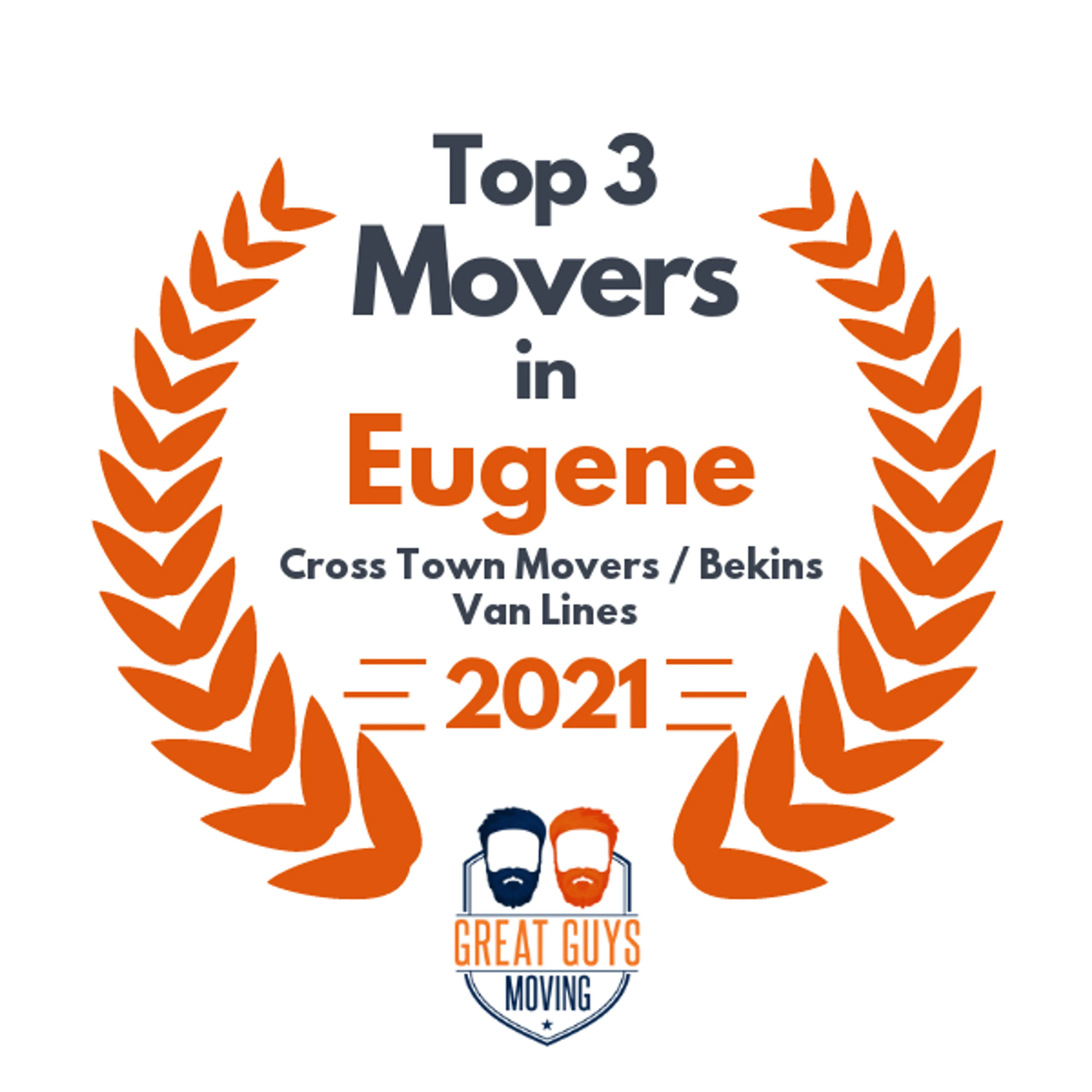 Top 3 Movers in Eugene, OR 2021 award