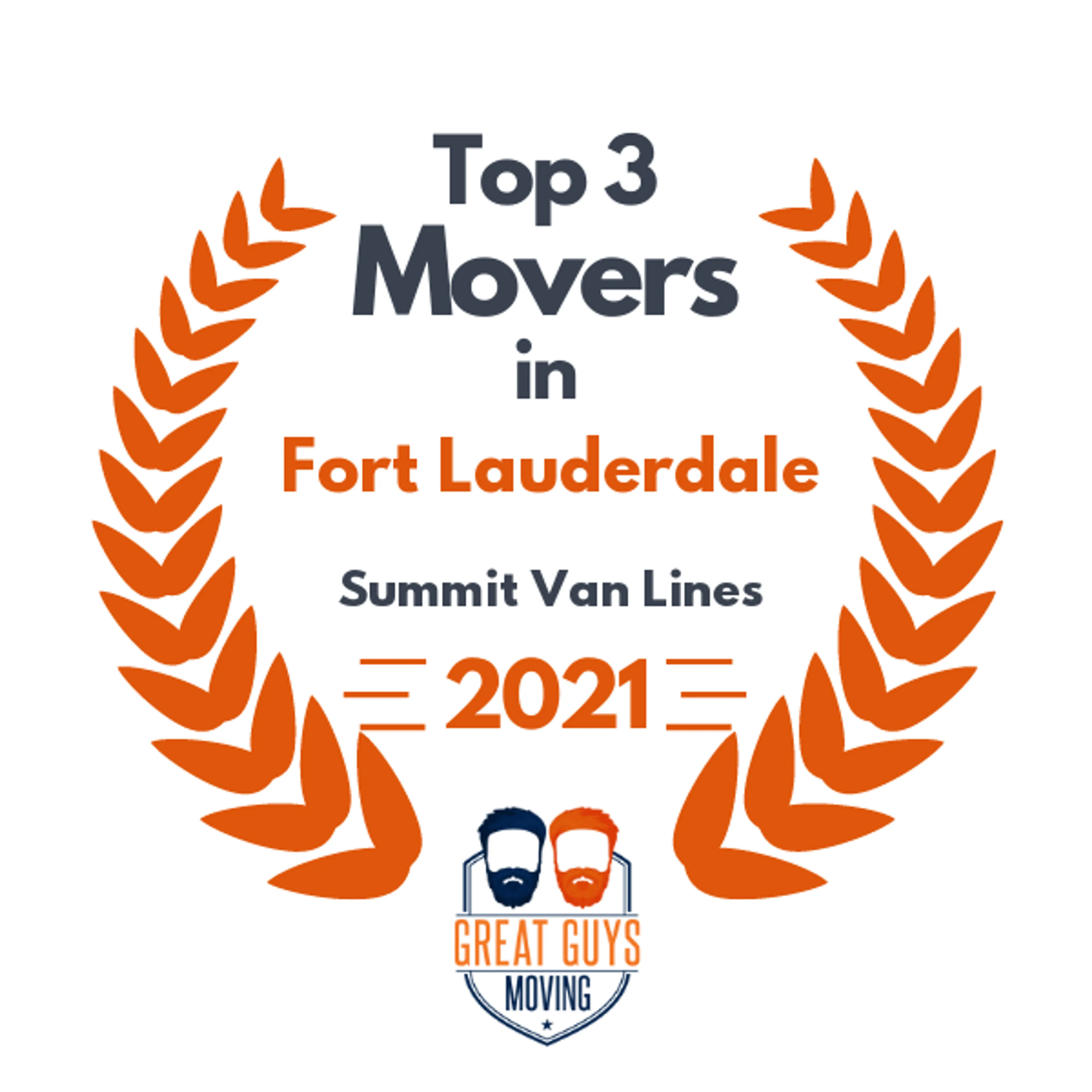 Top 3 Movers in Fort Lauderdale, FL 2021 award