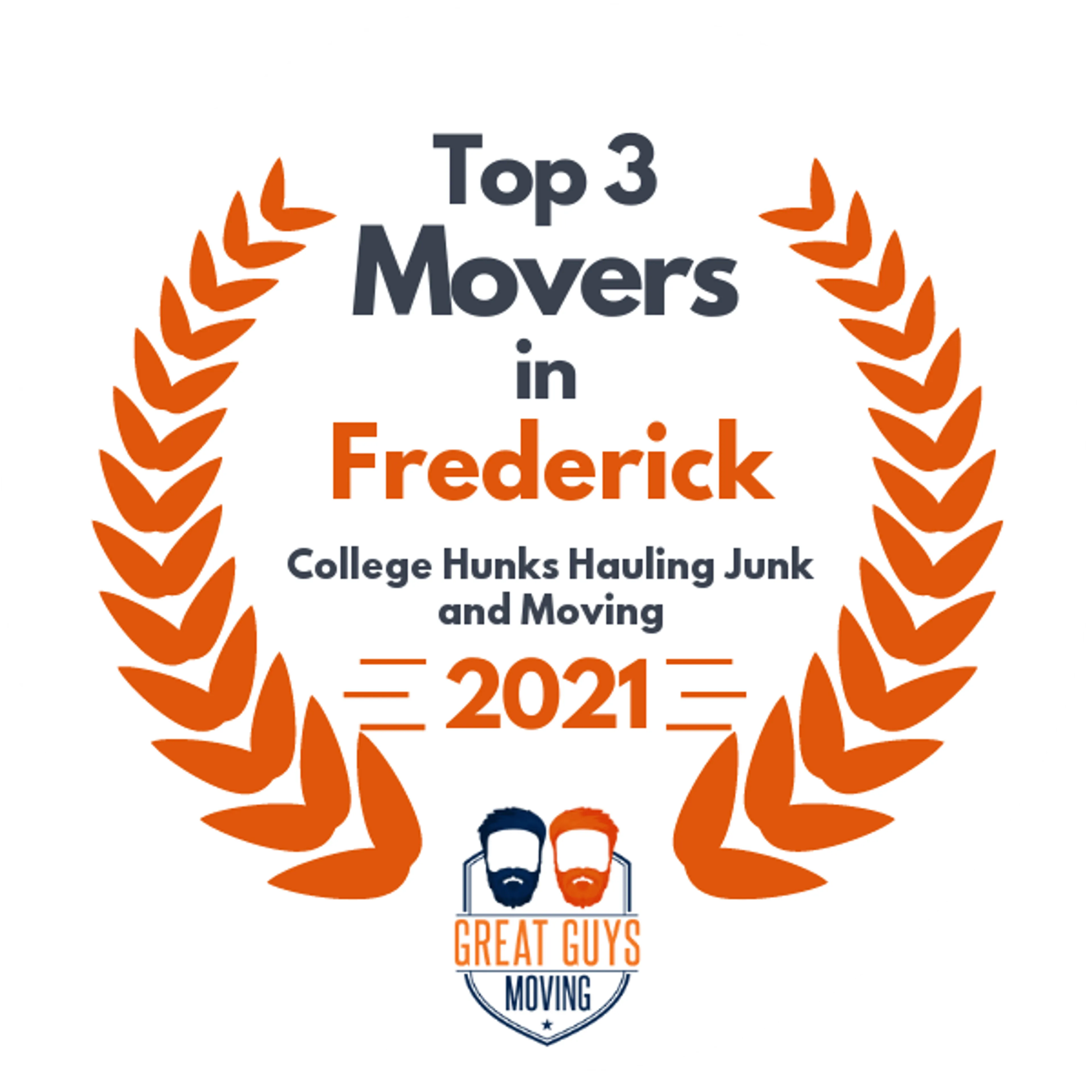 Top 3 Movers in Frederick, MD 2021 award
