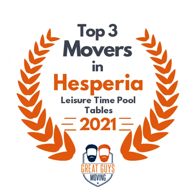 Top 3 Movers in Hesperia, CA 2021 award