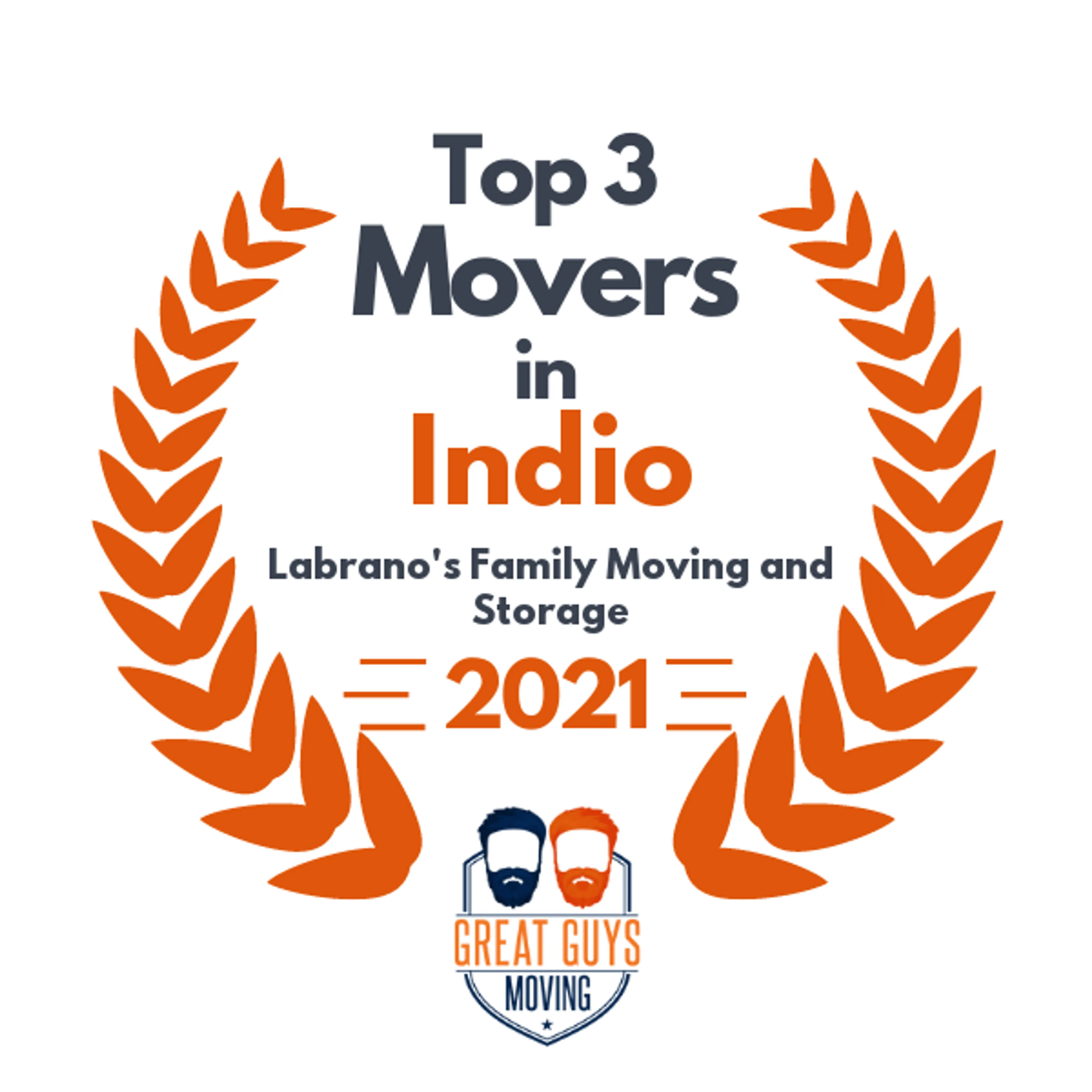 Top 3 Movers in Indio, CA 2021 award