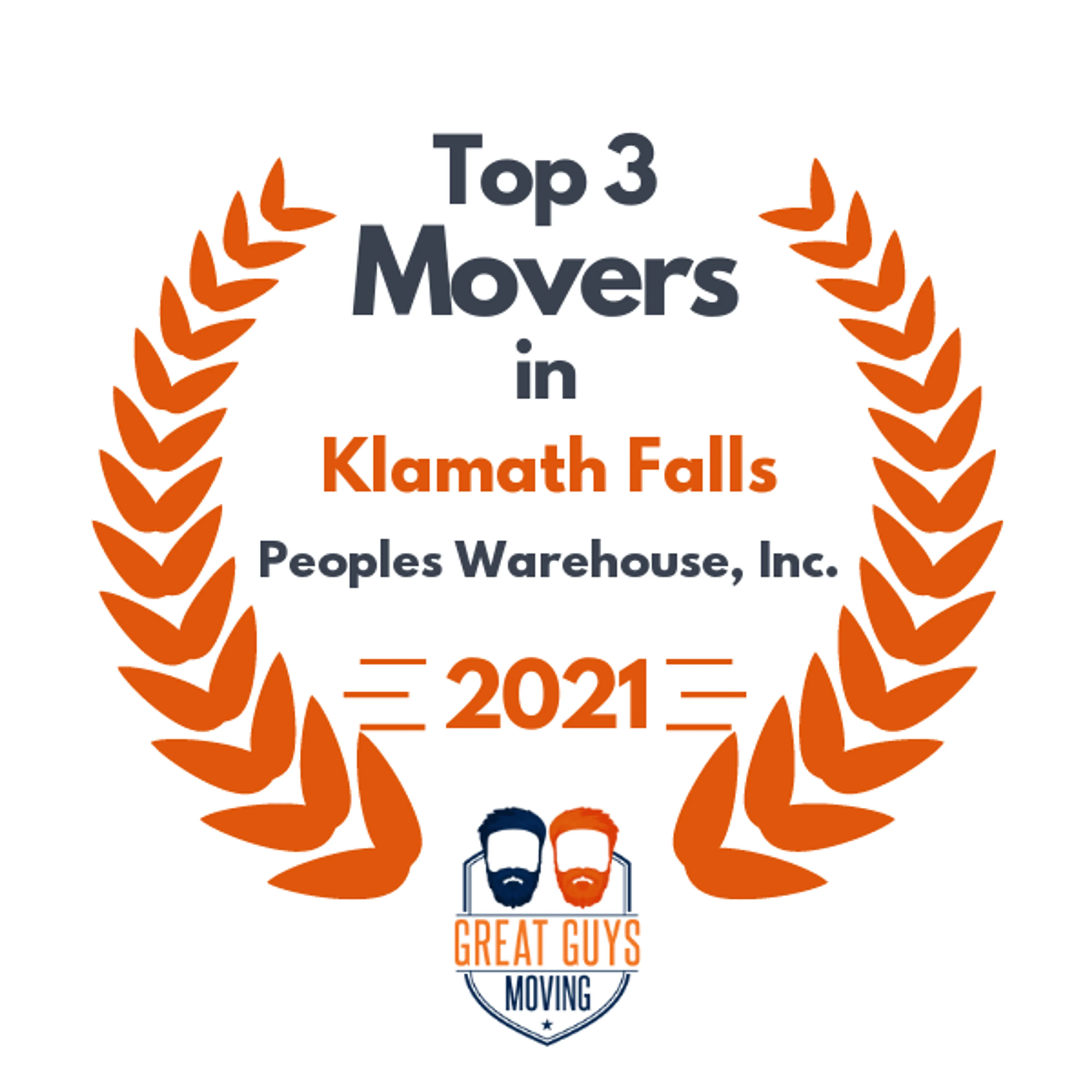 Top 3 Movers in Klamath Falls, OR 2021 award