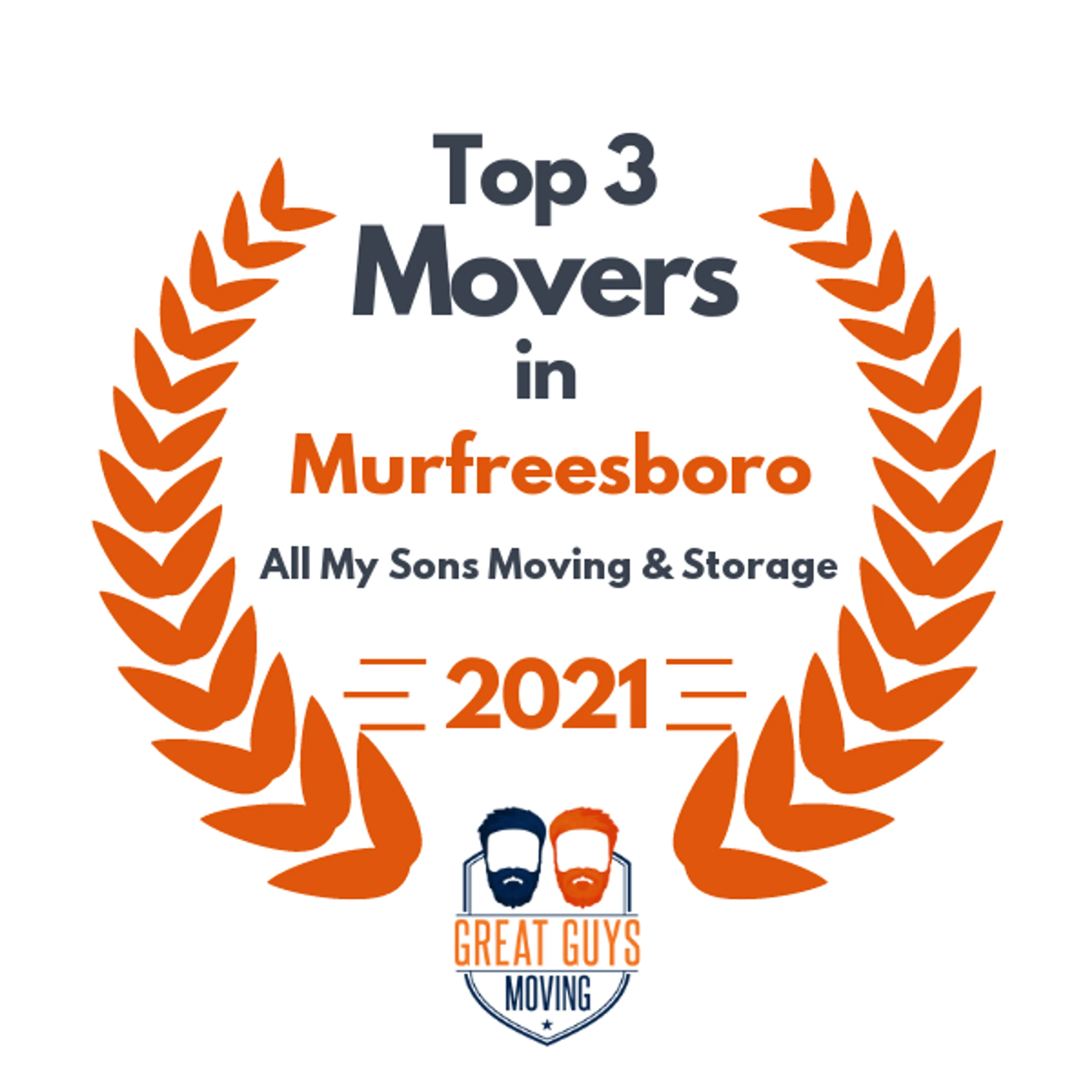 Top 3 Movers in Murfreesboro, TN 2021 award