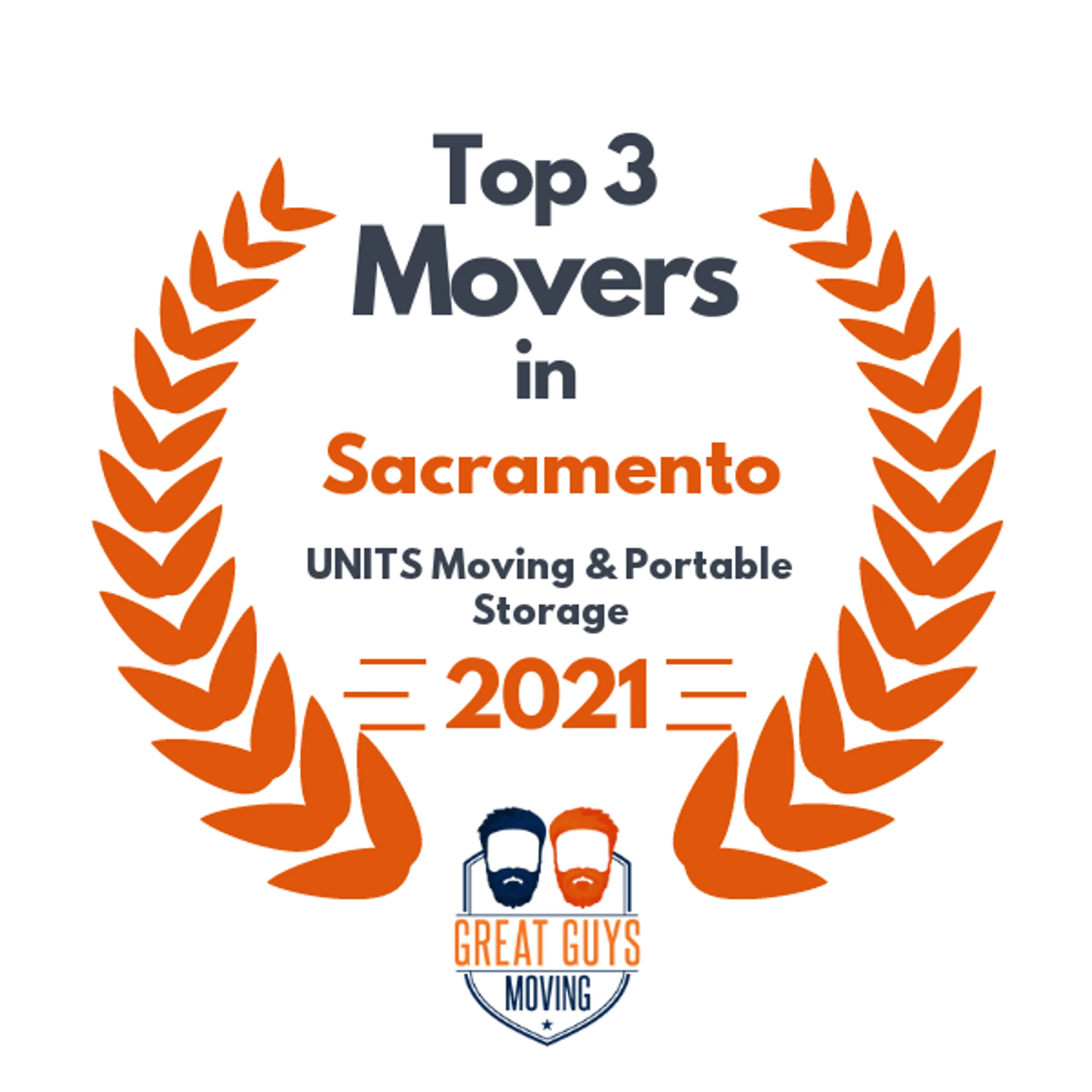 Top 3 Movers in Sacramento, CA 2021 award