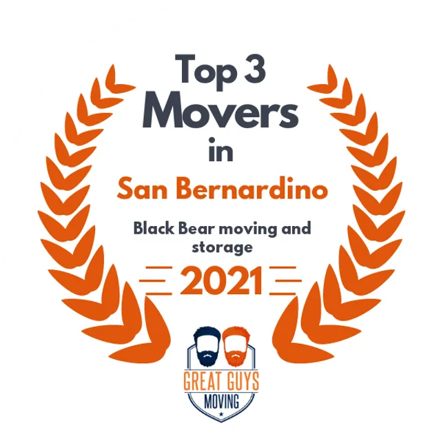 Top 3 Movers in San Bernardino, CA 2021 award