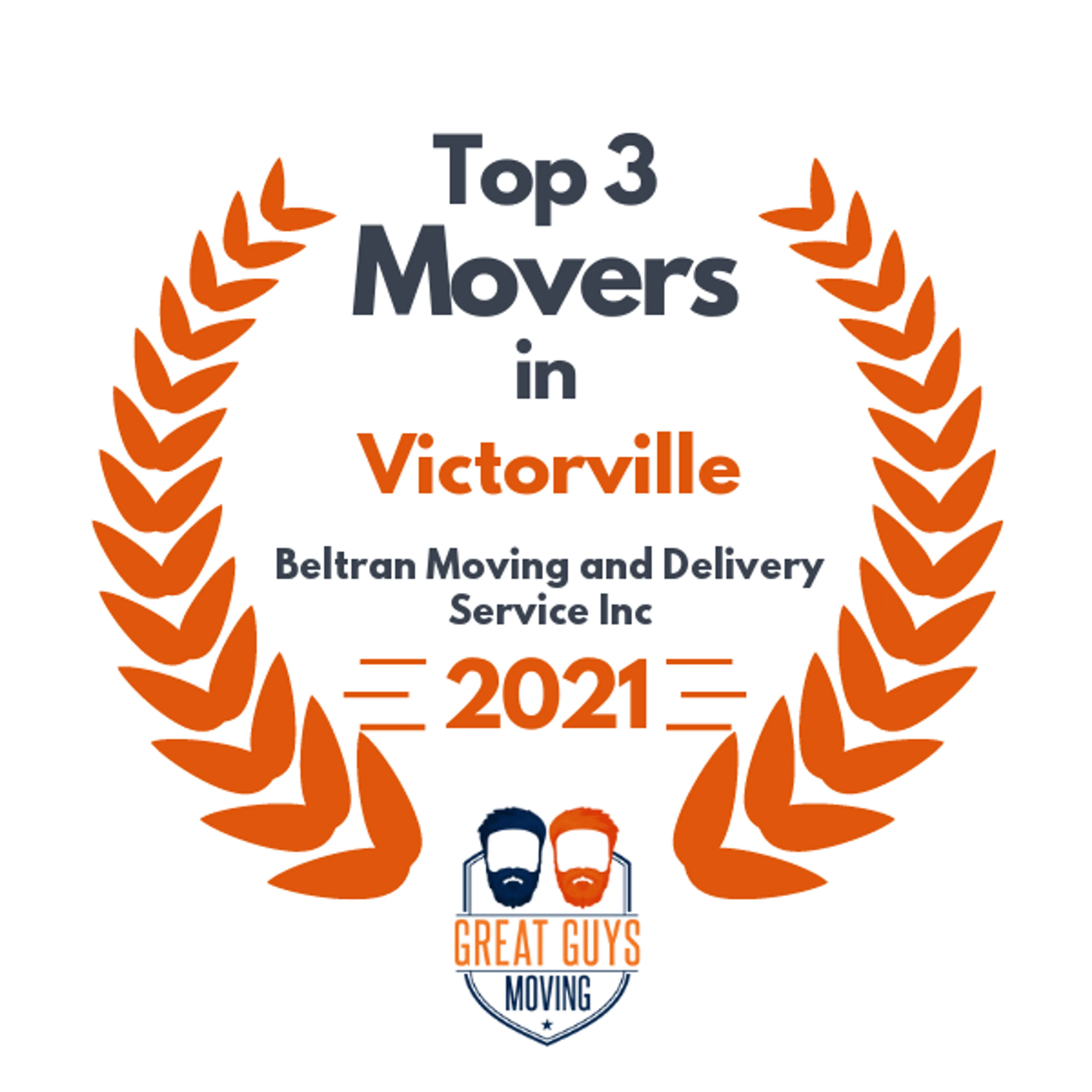 Top 3 Movers in Victorville, CA 2021 award