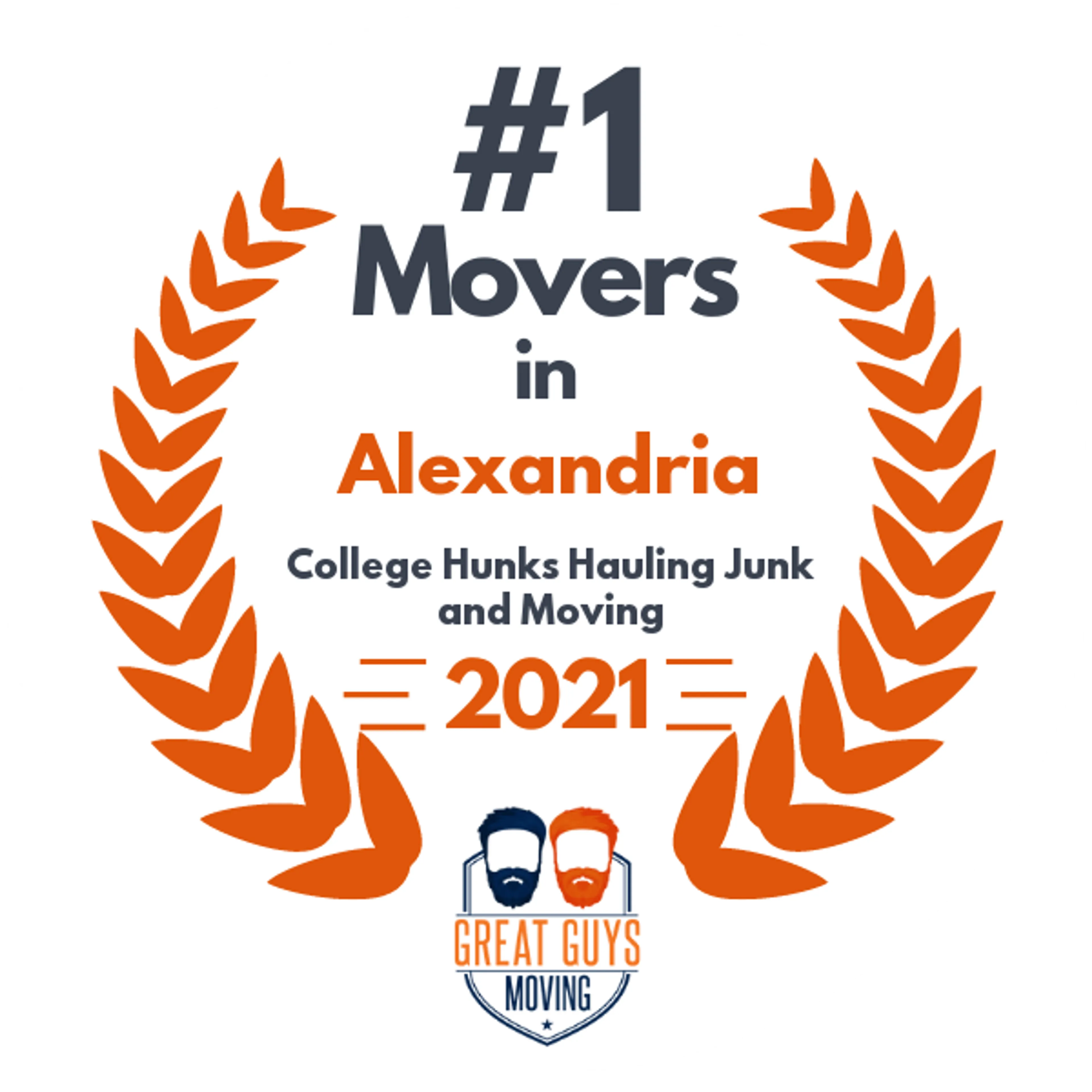 #1 Ranked Movers in Alexandria, VA 2021 award