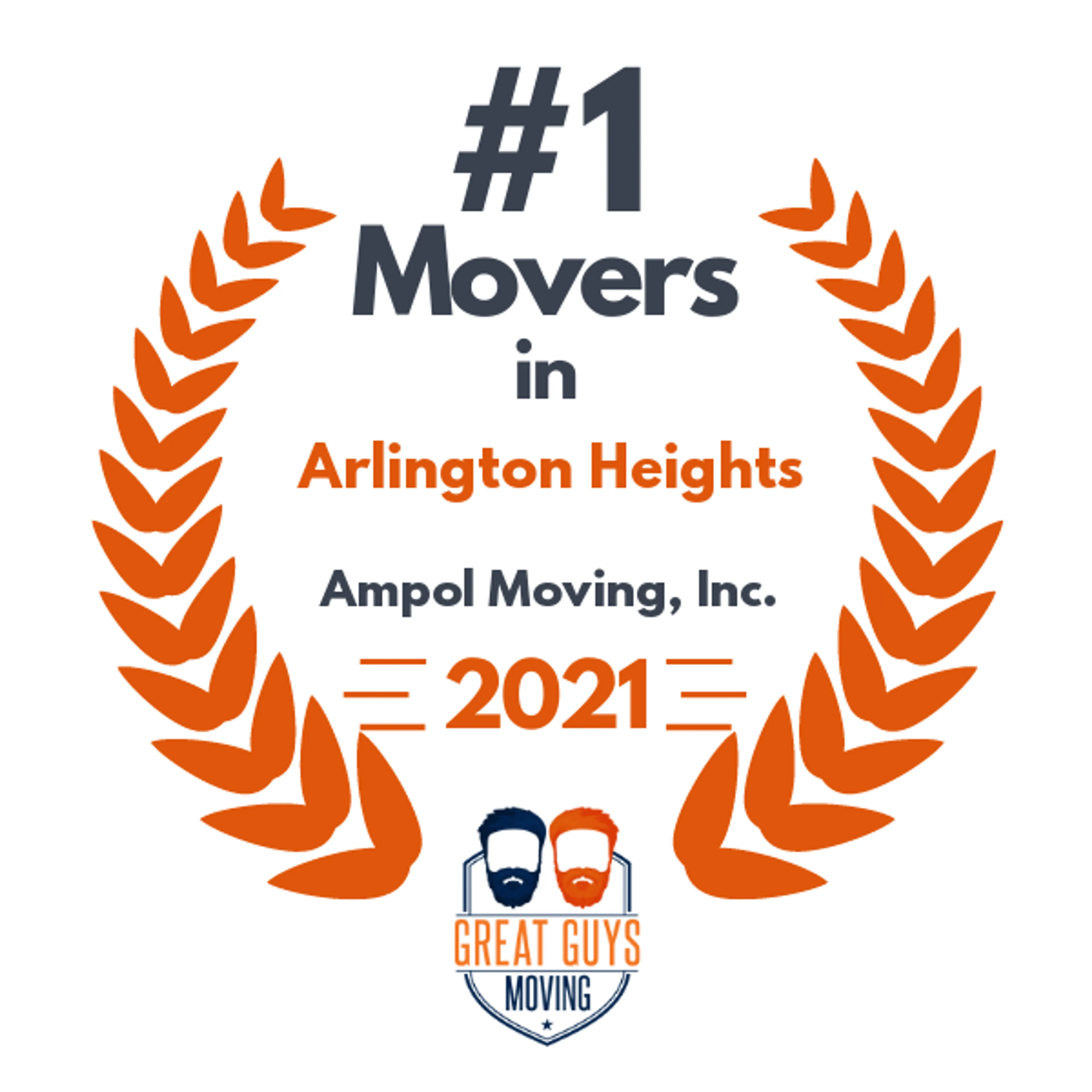 #1 Ranked Movers in Aurora, IL 2021 award