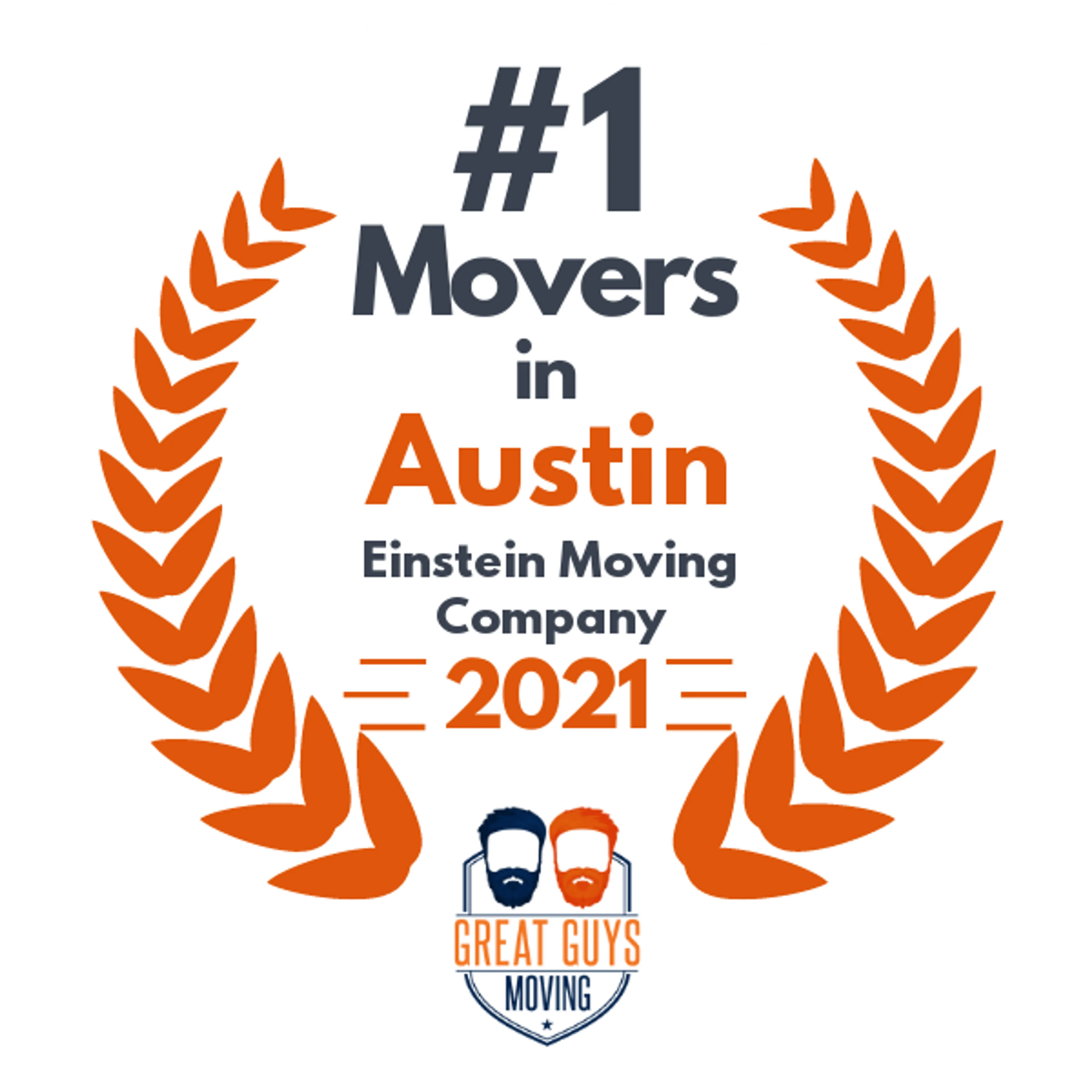 #1 Ranked Movers in Austin, TX 2021 award