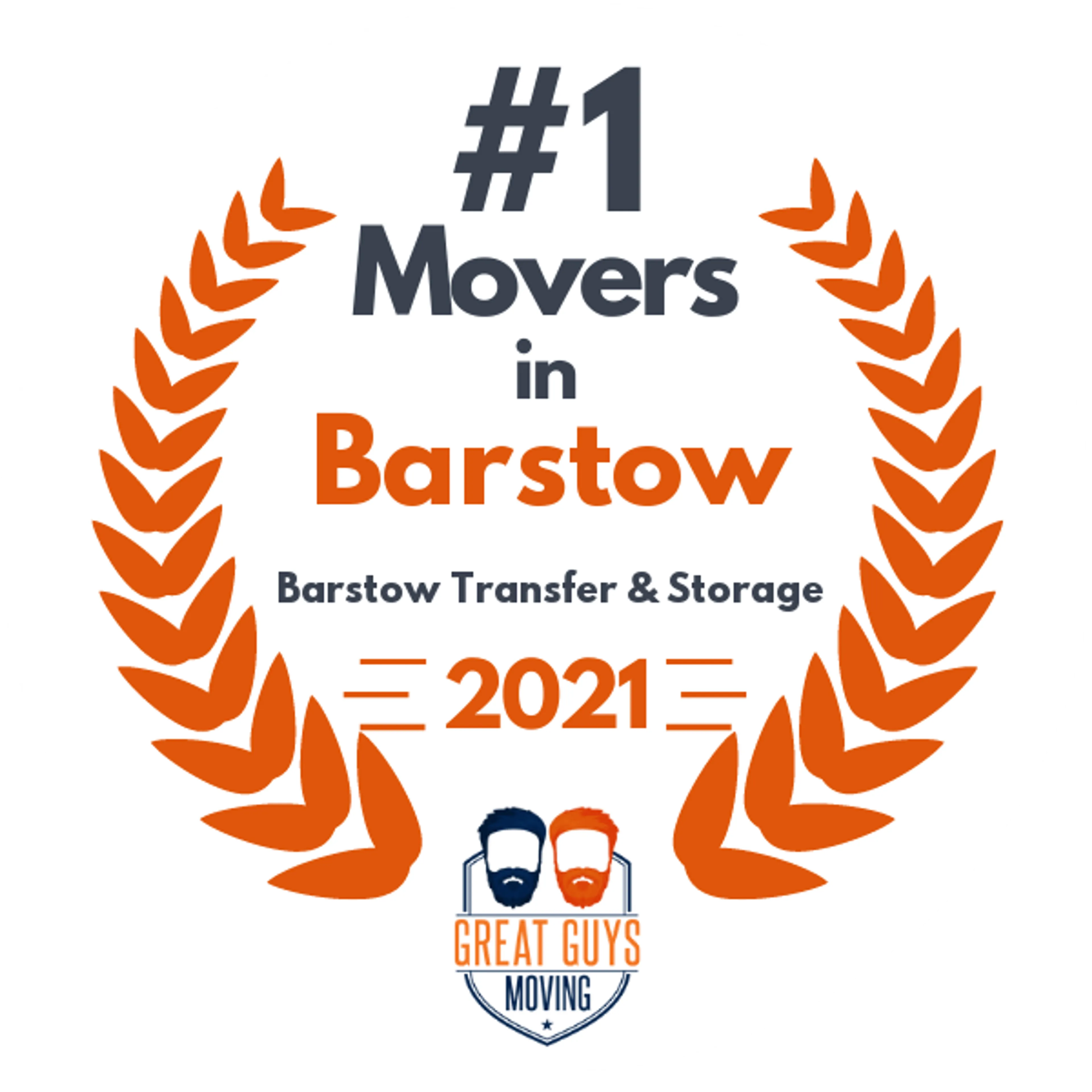 #1 Ranked Movers in Barstow, CA 2021 award