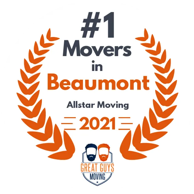 #1 Ranked Movers in Beaumont, TX 2021 award