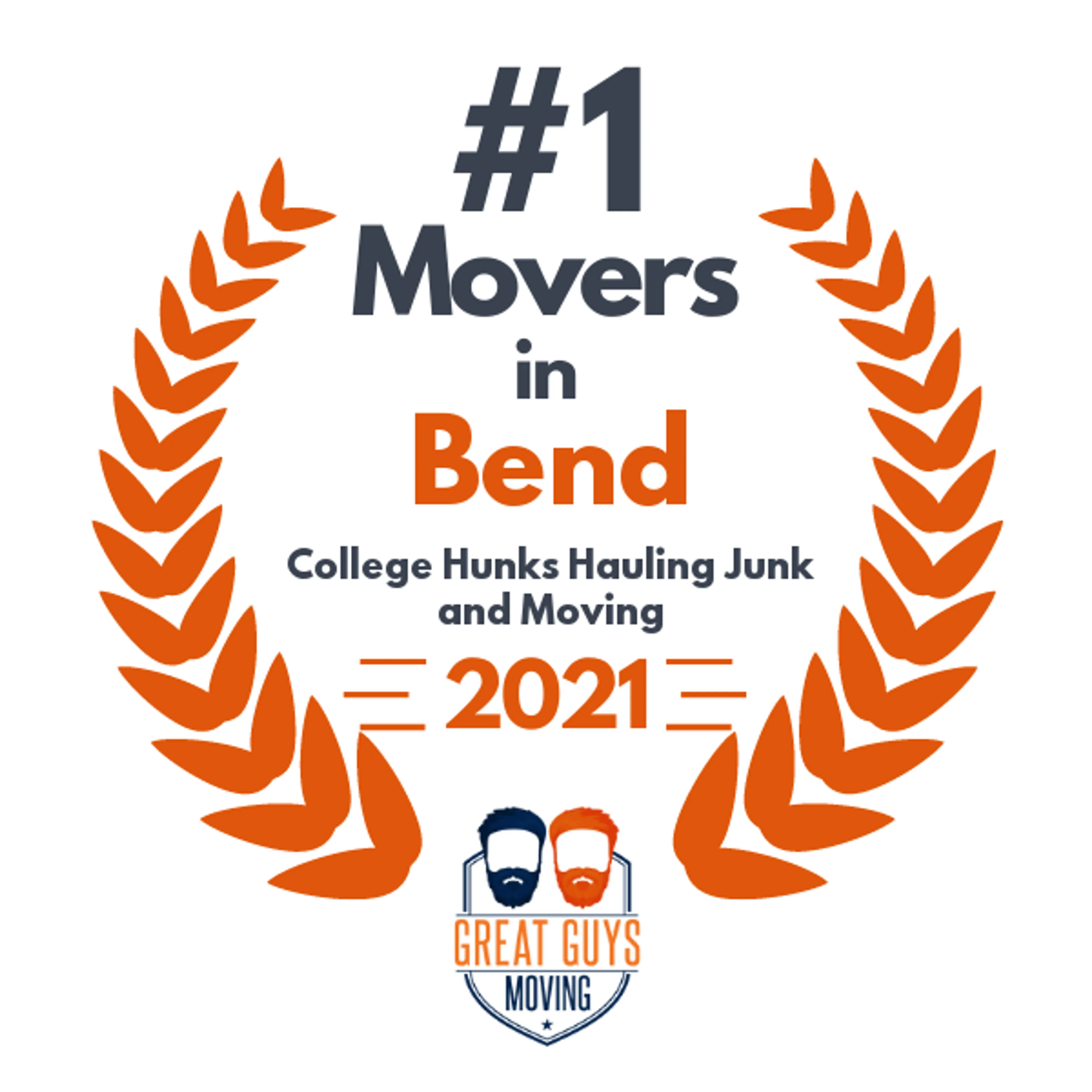 #1 Ranked Movers in Bend, OR 2021 award